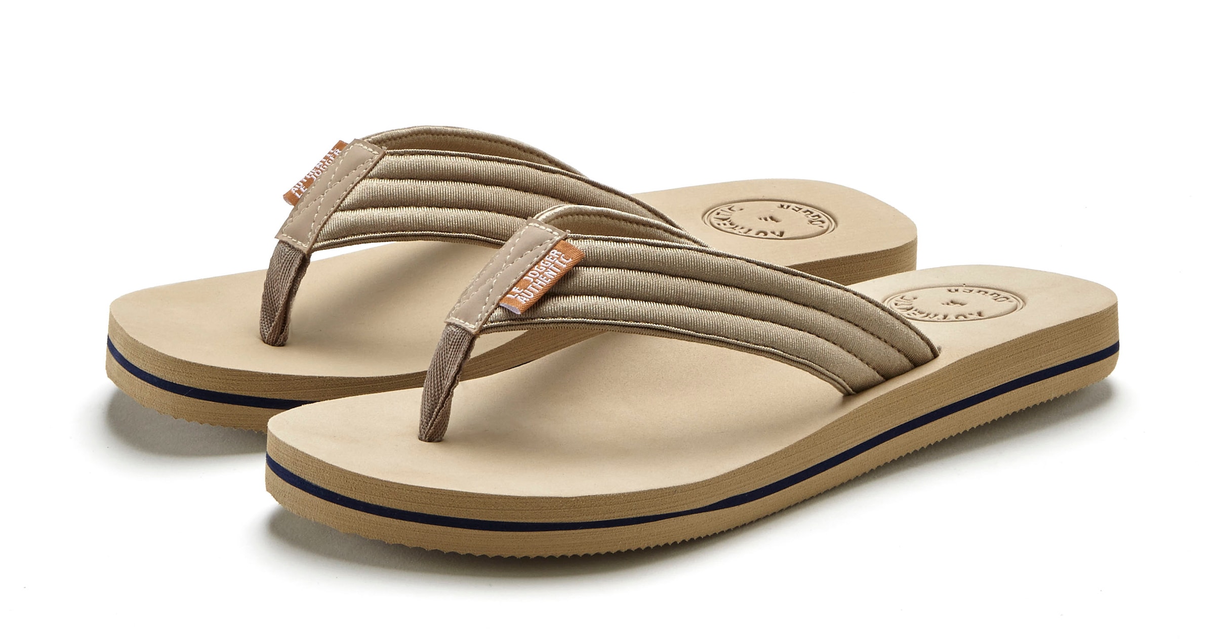 Image of AUTHENTIC LE JOGGER Badezehentrenner "Badelatsche, Flip Flop, Badepantolette, Badeschlappe, Sommerschuhe" Pantolette, Zehentrenner mit ultraleichter Sohle Unisex VEGAN