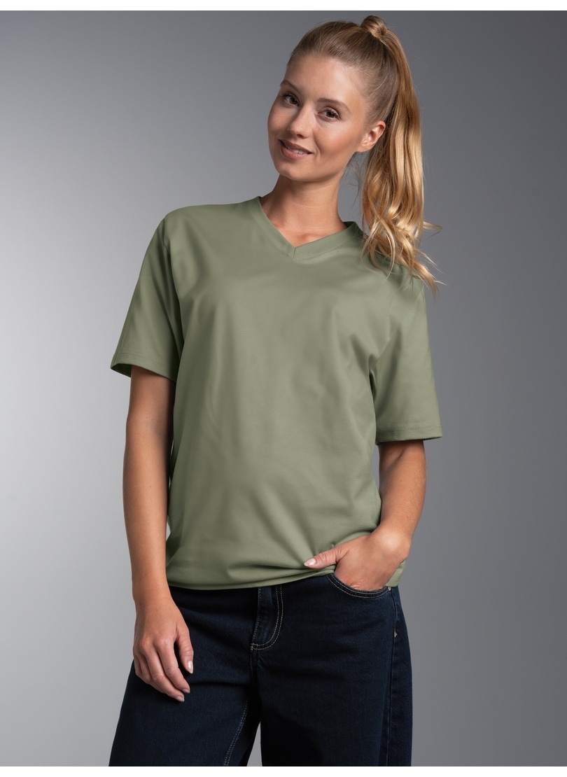 Image of Trigema T-Shirt "TRIGEMA V-Shirt DELUXE Baumwolle" 1