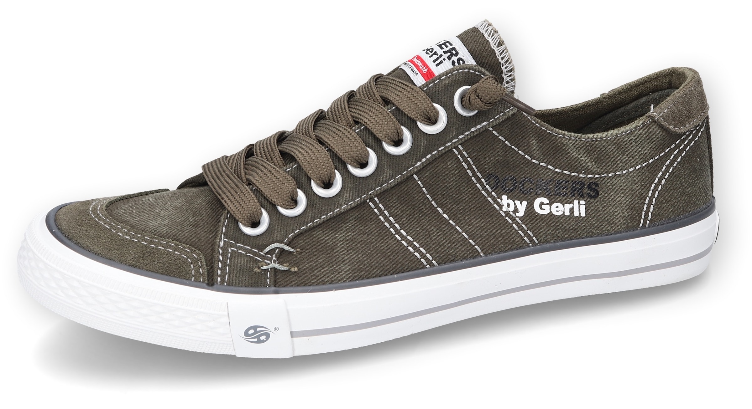 Dockers by Gerli Slip-On Sneaker  , Freizeitschuh, Retro Sneaker, Fake Schnürung, in cooler Jeansoptik