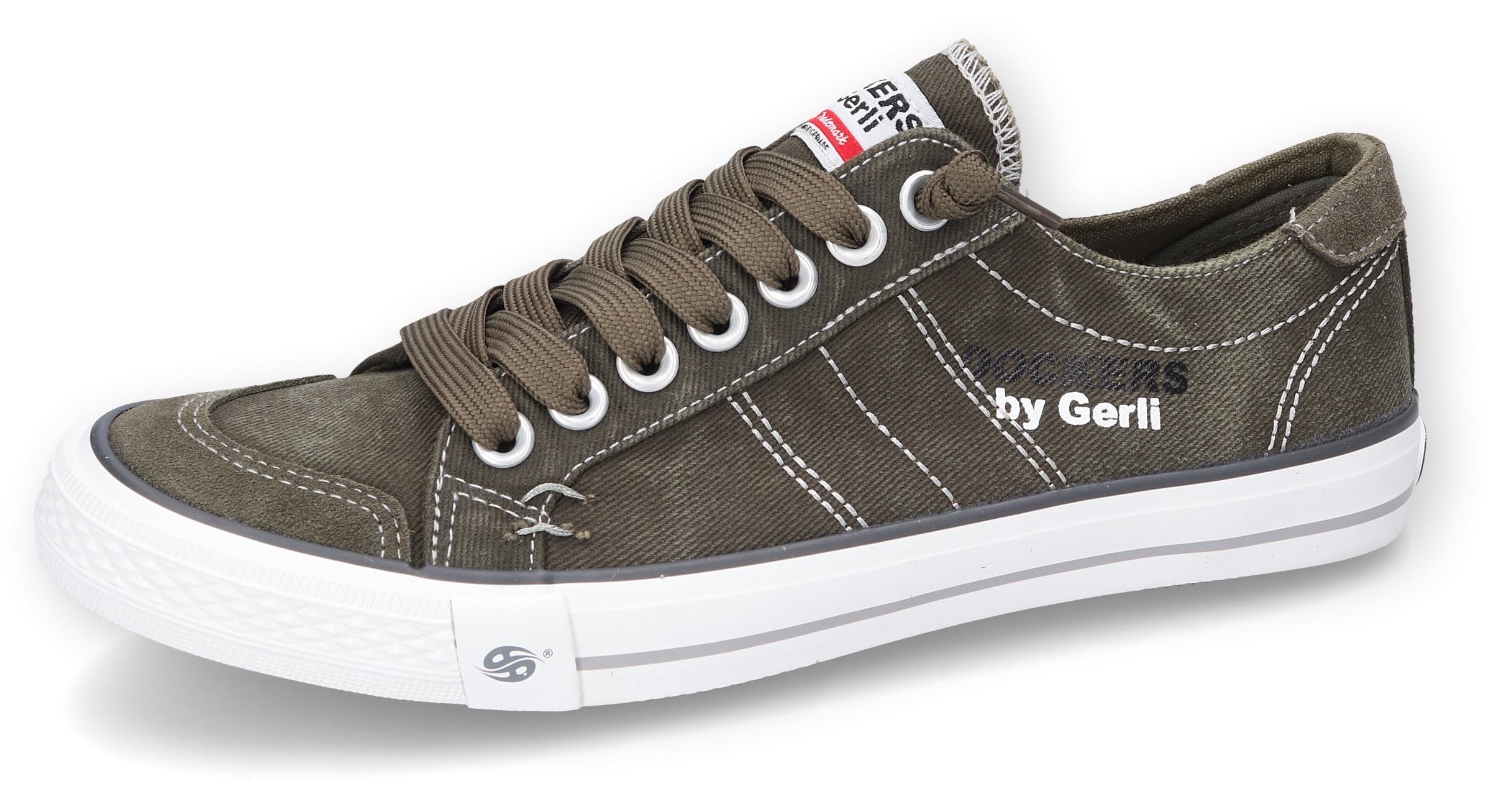 Image of Dockers by Gerli Slip-On Sneaker, Freizeitschuh, Retro Sneaker, Fake Schnürung, in cooler Jeansoptik