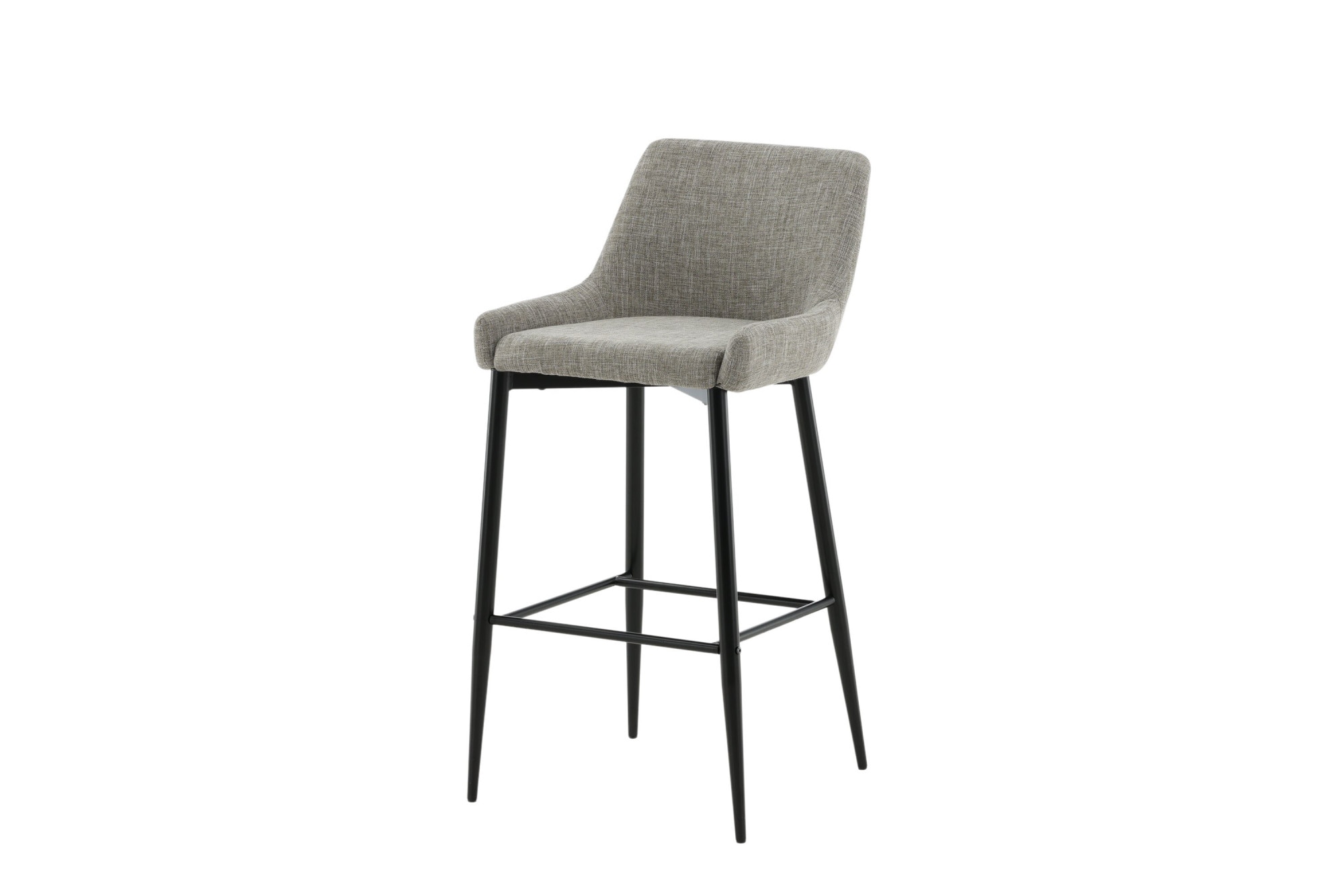 Venture Home Barhocker »Plaza, 2er-Set Barhocker in beigem Leinen, schwarze Beine, 150 kg« Set, 2 Stk. tlg. Tresenstuhl, Stoffbezug, Metallbeine, Fussstütze, einladend