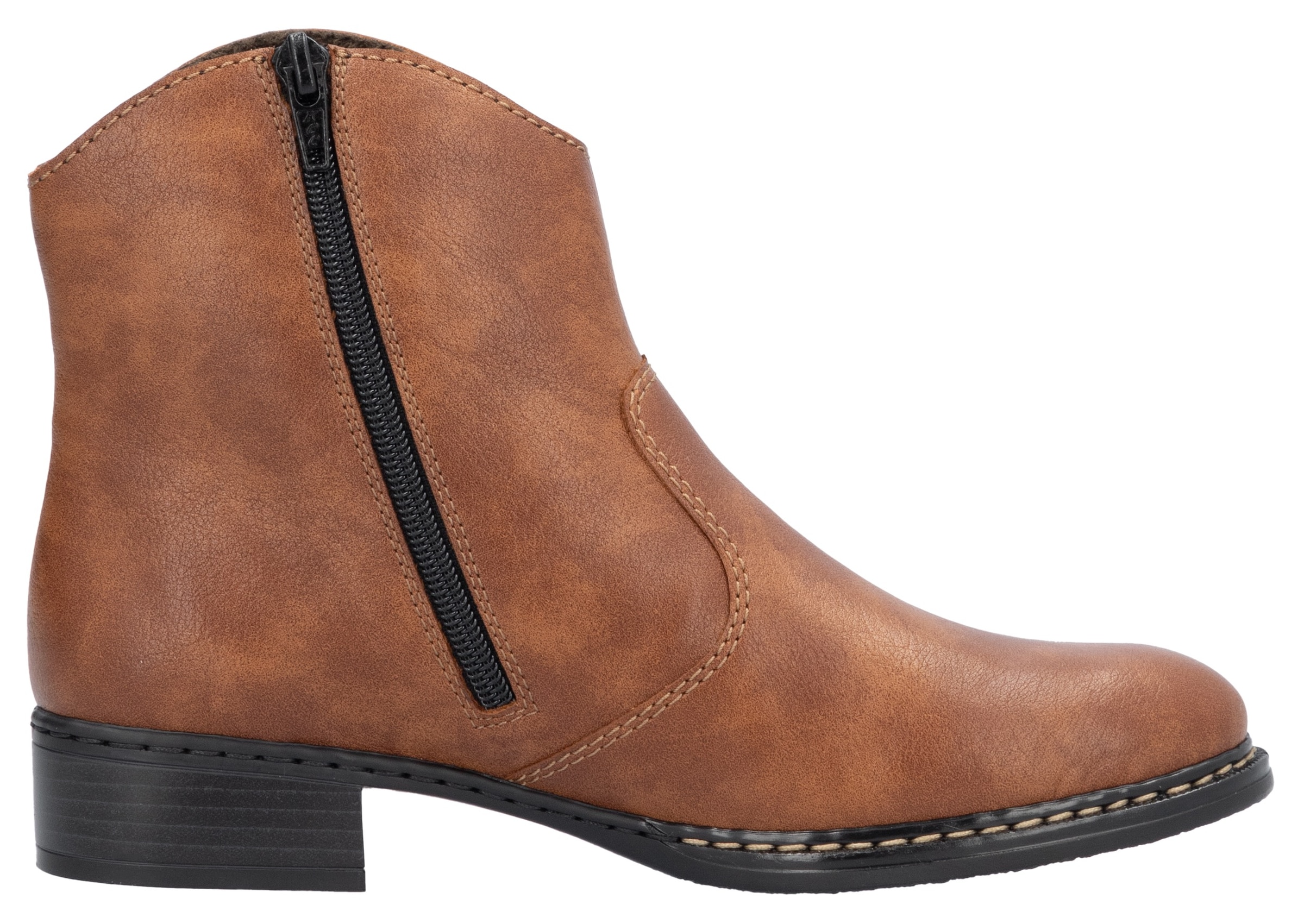 Rieker Cowboy Stiefelette, Westernstiefelette, Stiefelette, Blockabsatz mit Reissverschluss