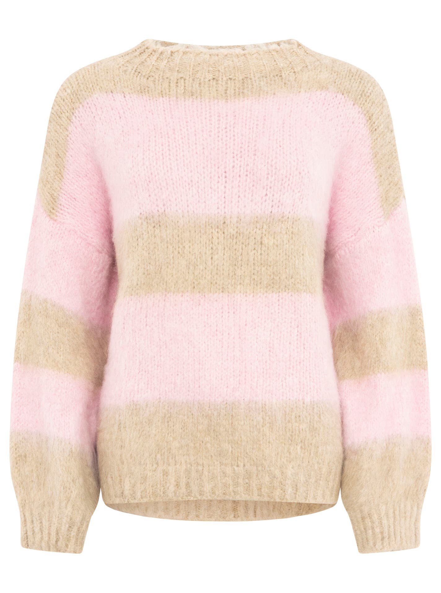Zwillingsherz Strickpullover »"Streifen"« kuschelig mit Rundhalsausschnitt, Blockstreifen und Wollanteil