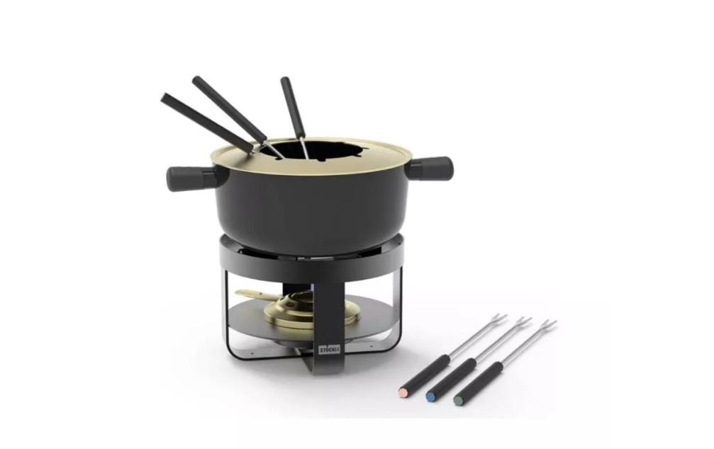 Image of Stöckli Fondue "Fondue-Set Steel Pot Emotion BL 9 Teile"