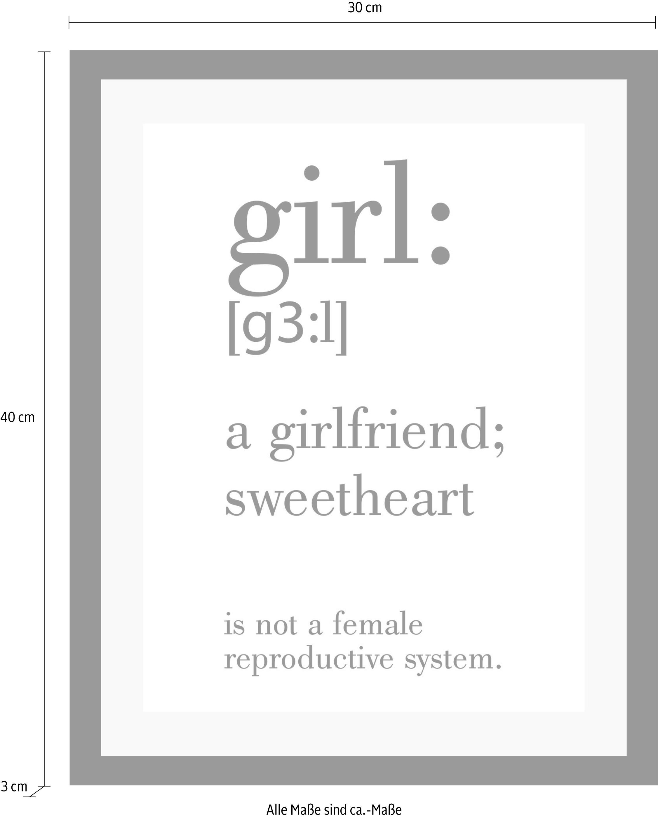 queence Image »Girl« HD Premium Poster-Druck inkl. Holzrahmen