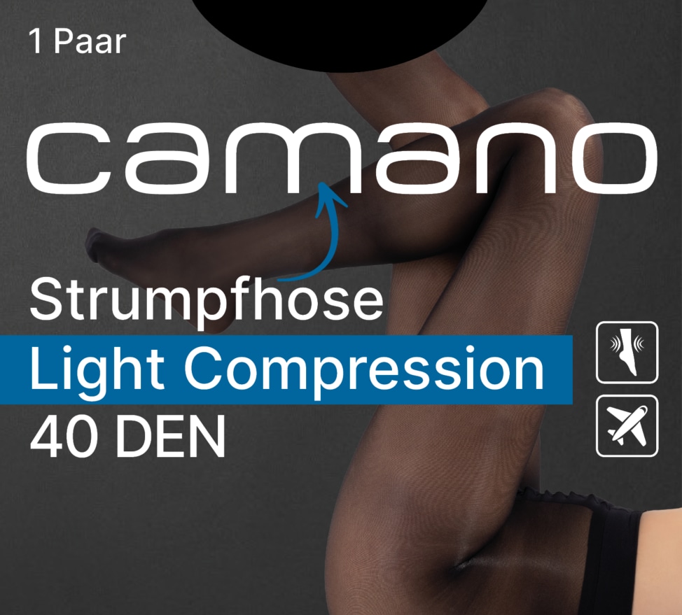 Camano Collants fins 40 2 Stück,  Vorgeformter Fuss mit verstärkter Ferse und Fussspitze