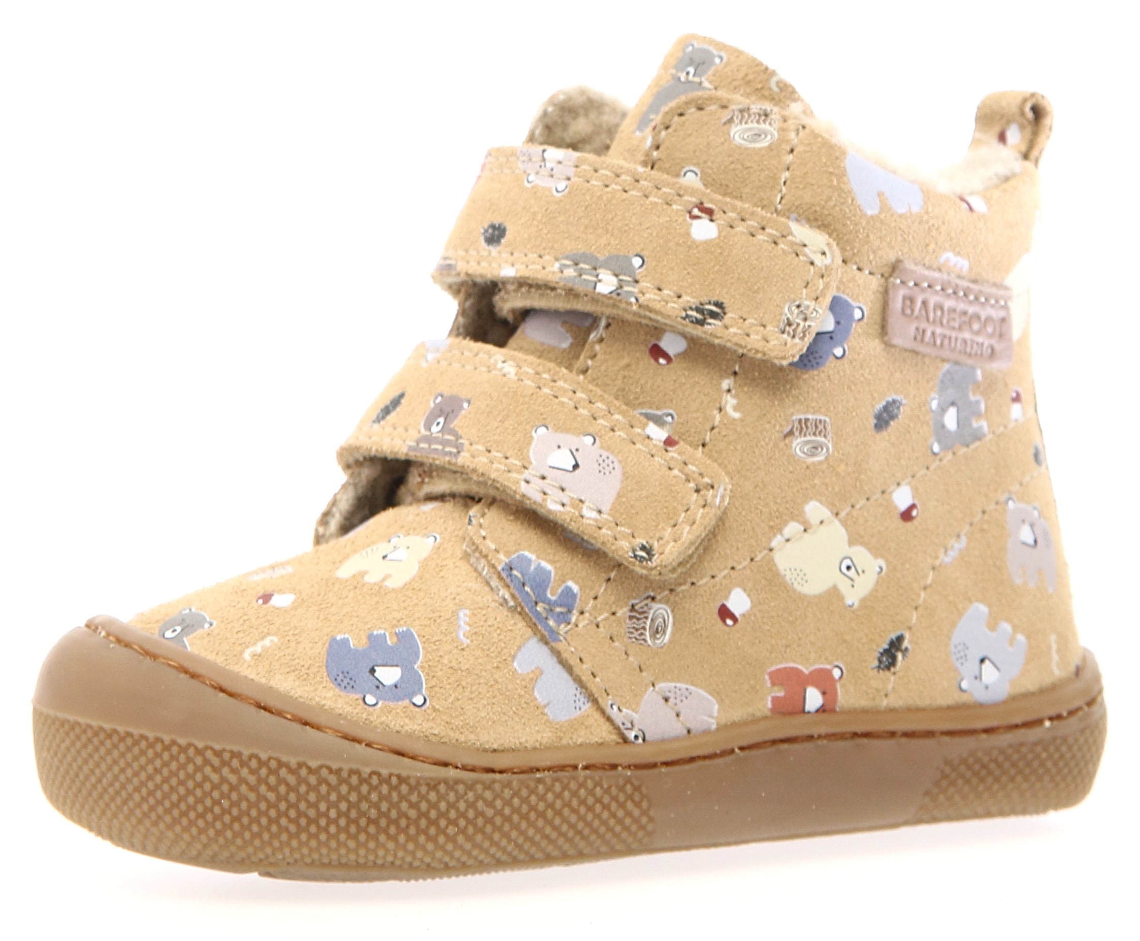 Image of Naturino Lauflernschuh "Wigghi" Barfussschuh mit Lamas bedruckt, Grössenschablone zum Download