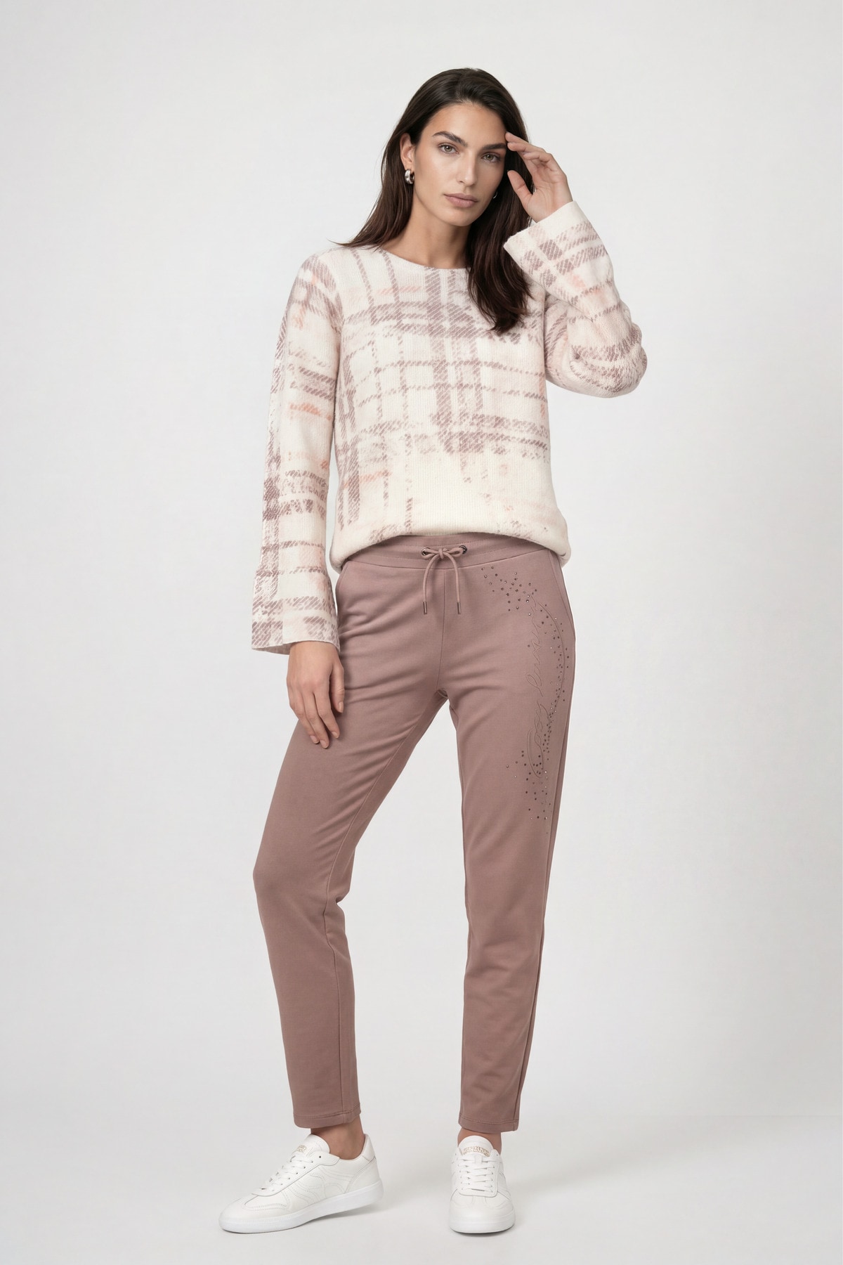 Monari Pantalon sweat »Hose Sweat«  Coupe régulière avec détails en strass