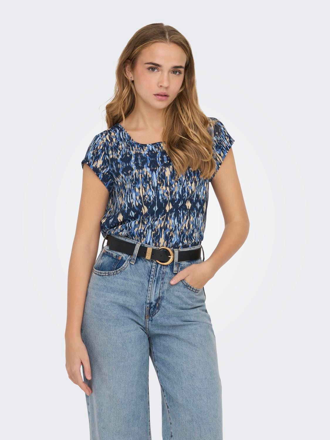 ONLY Shirtbluse »ONLVIC S/S AOP TOP NOOS PTM«, mit Allover Druck