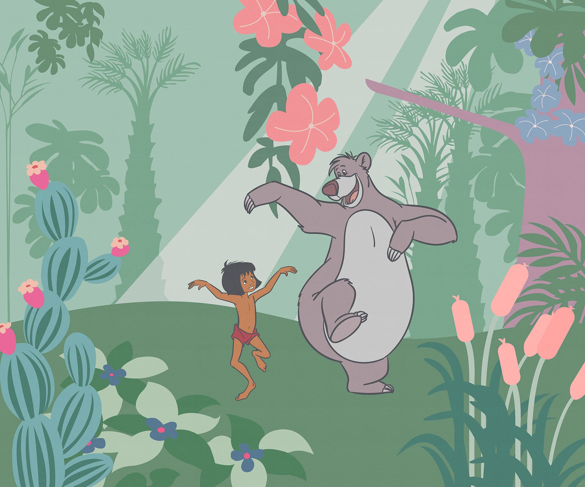 Komar Fototapete »Digitaldruck Vlies - Jungle Book Just Kidding - Grösse 300 x 250 cm«, bedruckt, Kinderzimmer