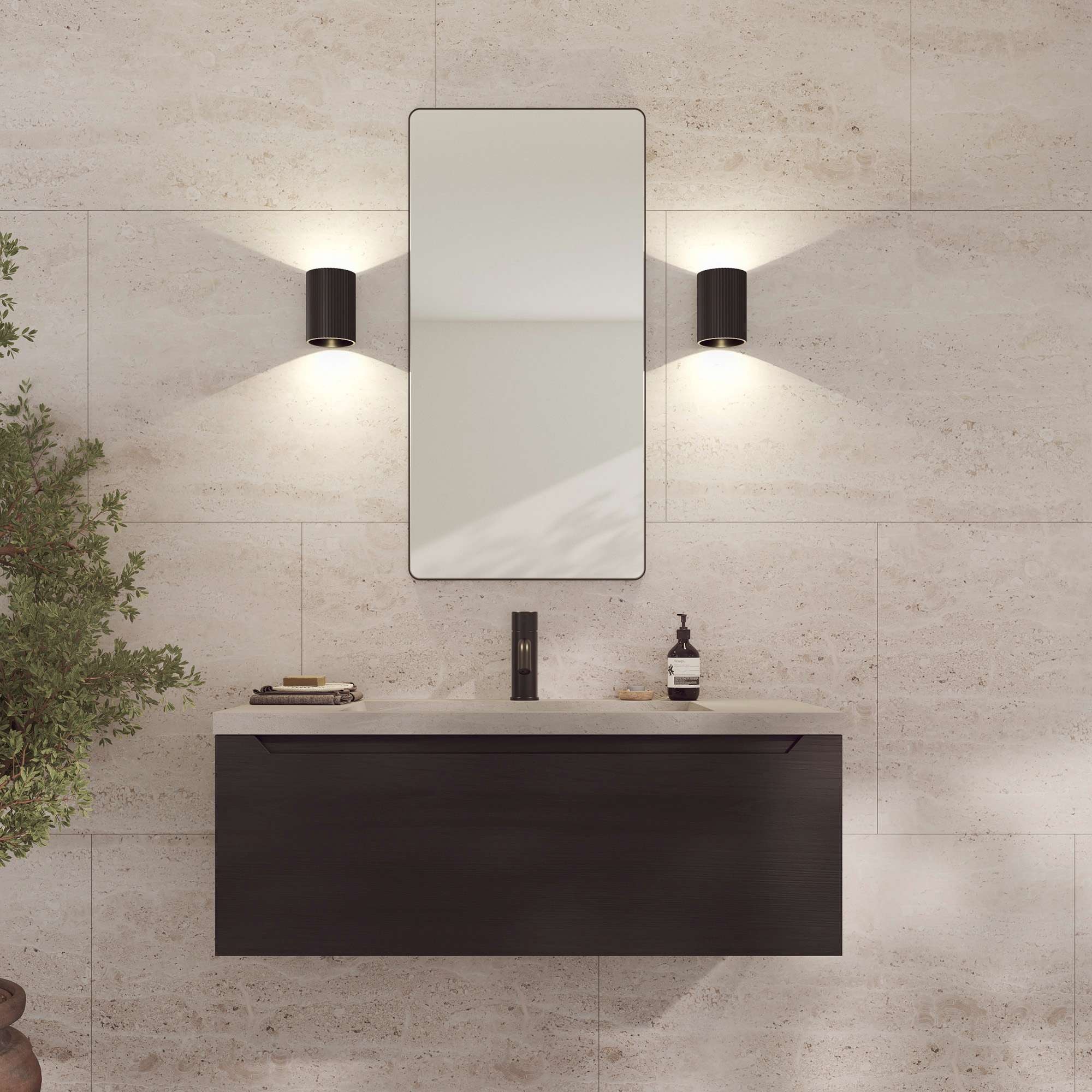 Loevschall Spiegel »Refine Wandspiegel rechteckig – eleganter Designspiegel mit edlem«, Rahmen in vielen Grössen & Farben für Bad, Flur & Schlafzimmer