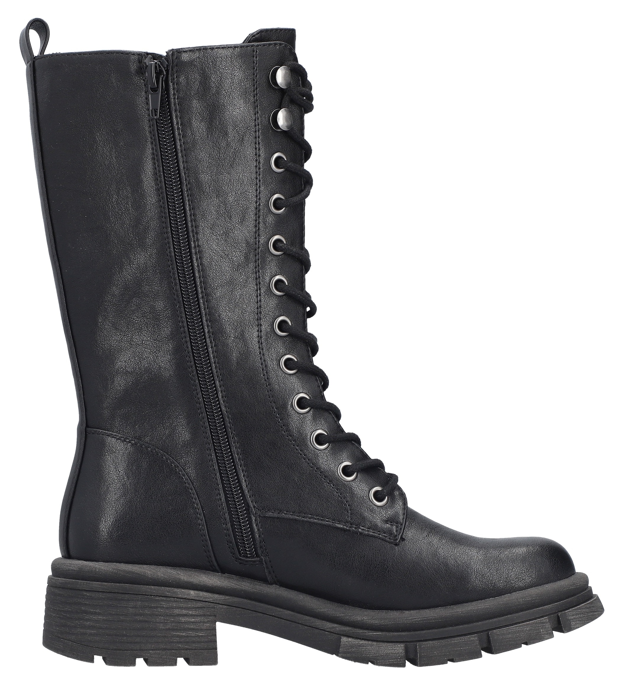 Rieker Schnürstiefel  Schnürboots mit Reissverschluss und robuster Profilsohle