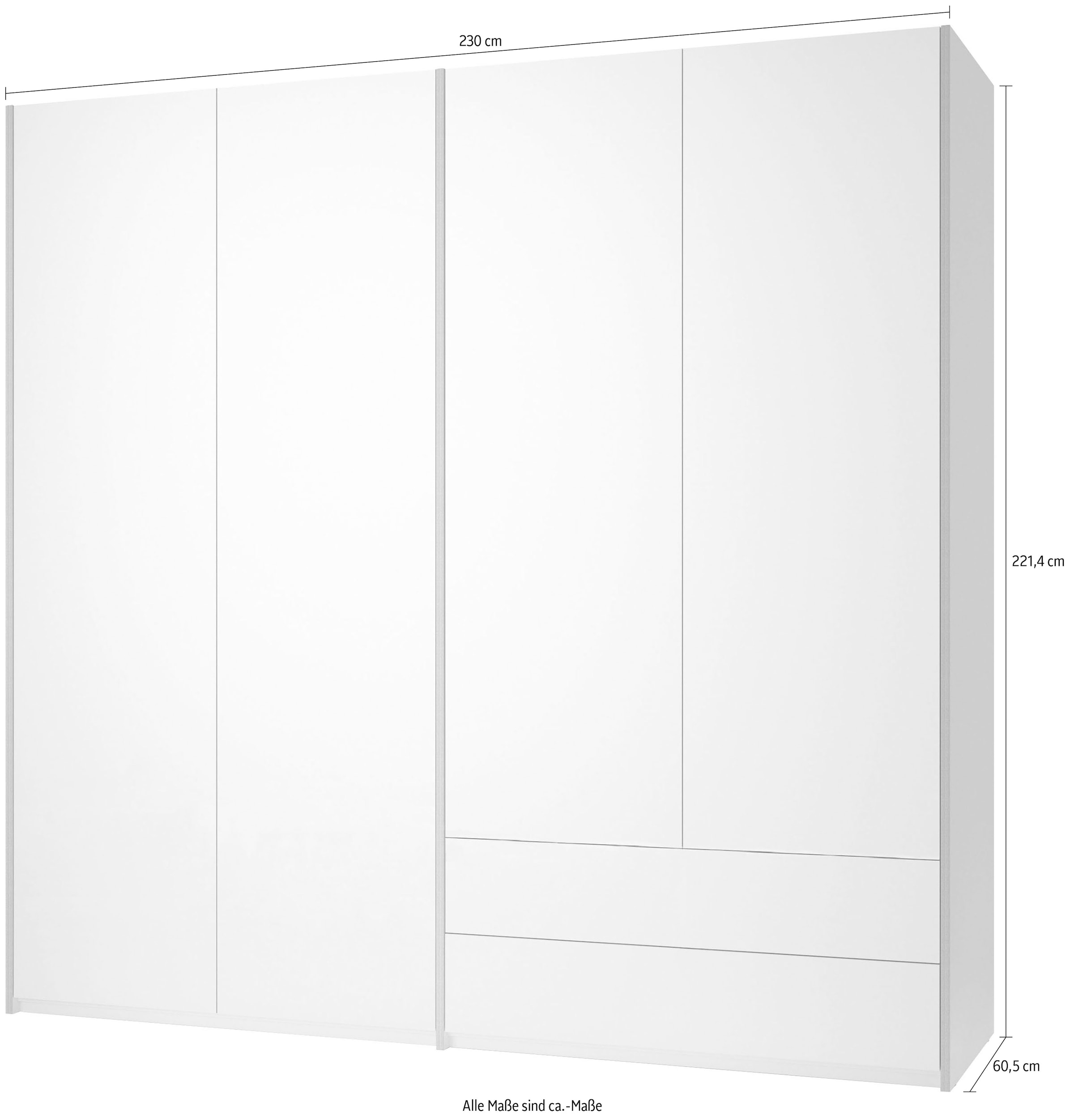 Müller SMALL LIVING Drehtürenschrank »Modular Plus Variante 8«, Inklusive 2 geräumigen Schubladen