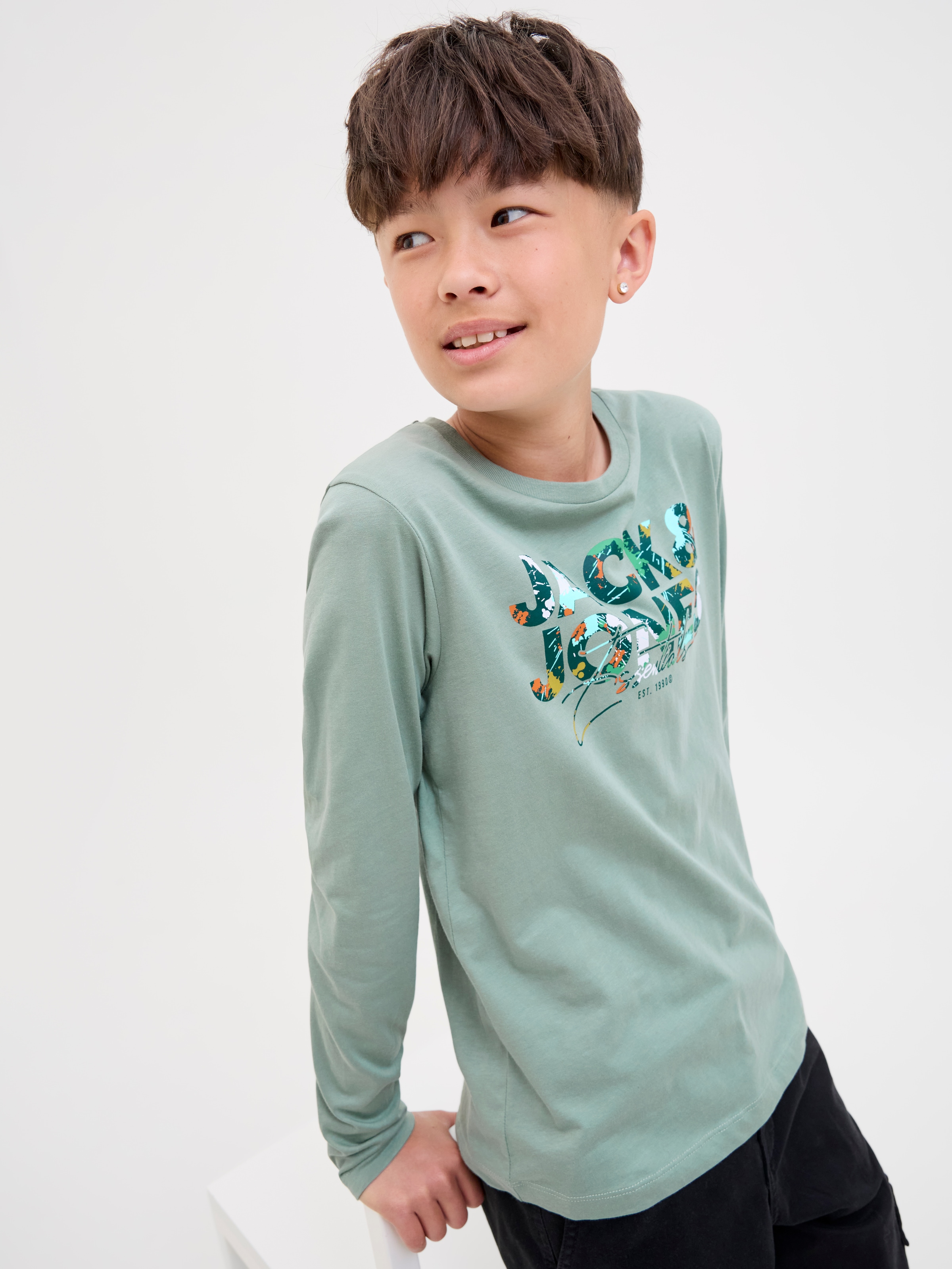 Jack & Jones Junior Langarmshirt »JJGEPLAS TEE LS CREW NECK JNR«
