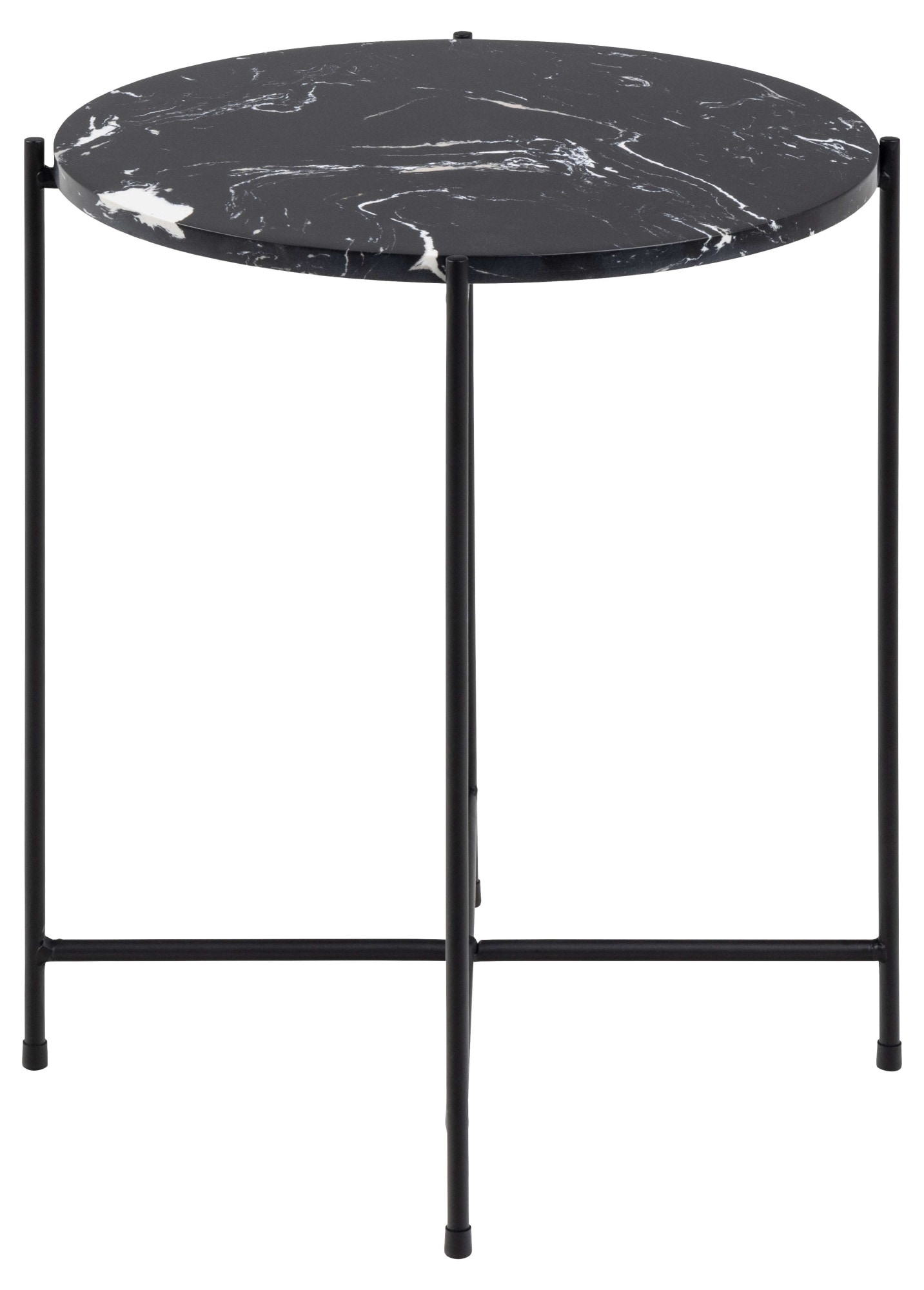 ACTONA GROUP Table d'appoint »Avila« Table d'angle ronde, plateau en pierre de marbre, P: 52 cm