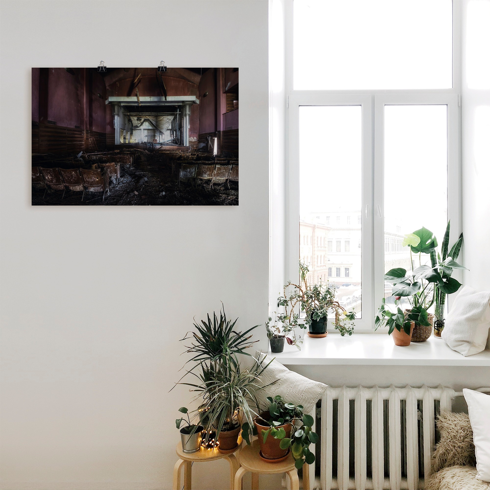 Artland Wandbild »Lost Place - Kino - verlassene Orte«, Gebäude, (1 St.), als Alubild, Outdoorbild, Leinwandbild, Poster in verschied. Grössen