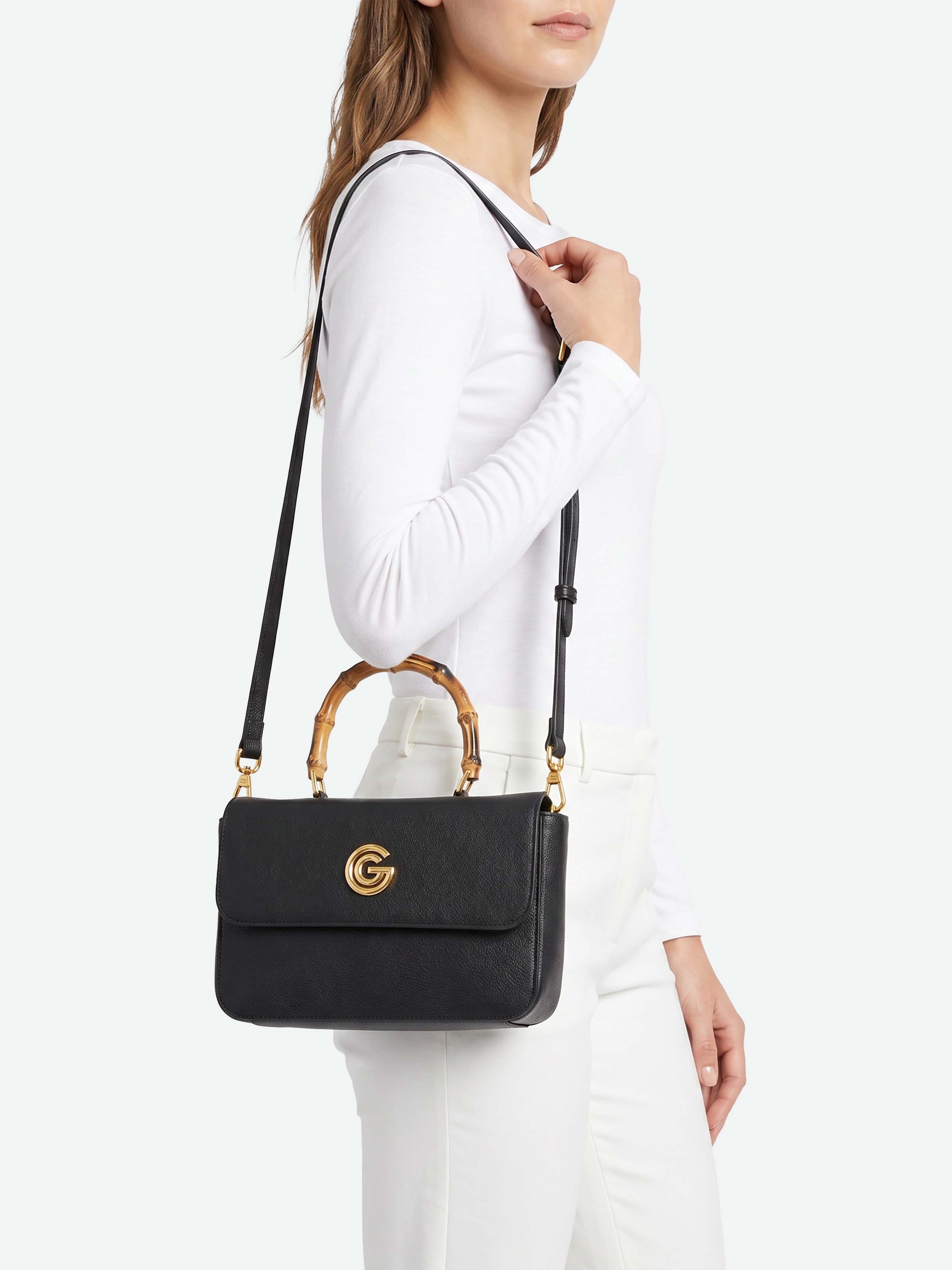 GABRIELLA G By Gabriella Gucci Handtasche »AGATHA« Damen Henkeltasche, Schultertasche, Umhängetasche mit Logoapplikation