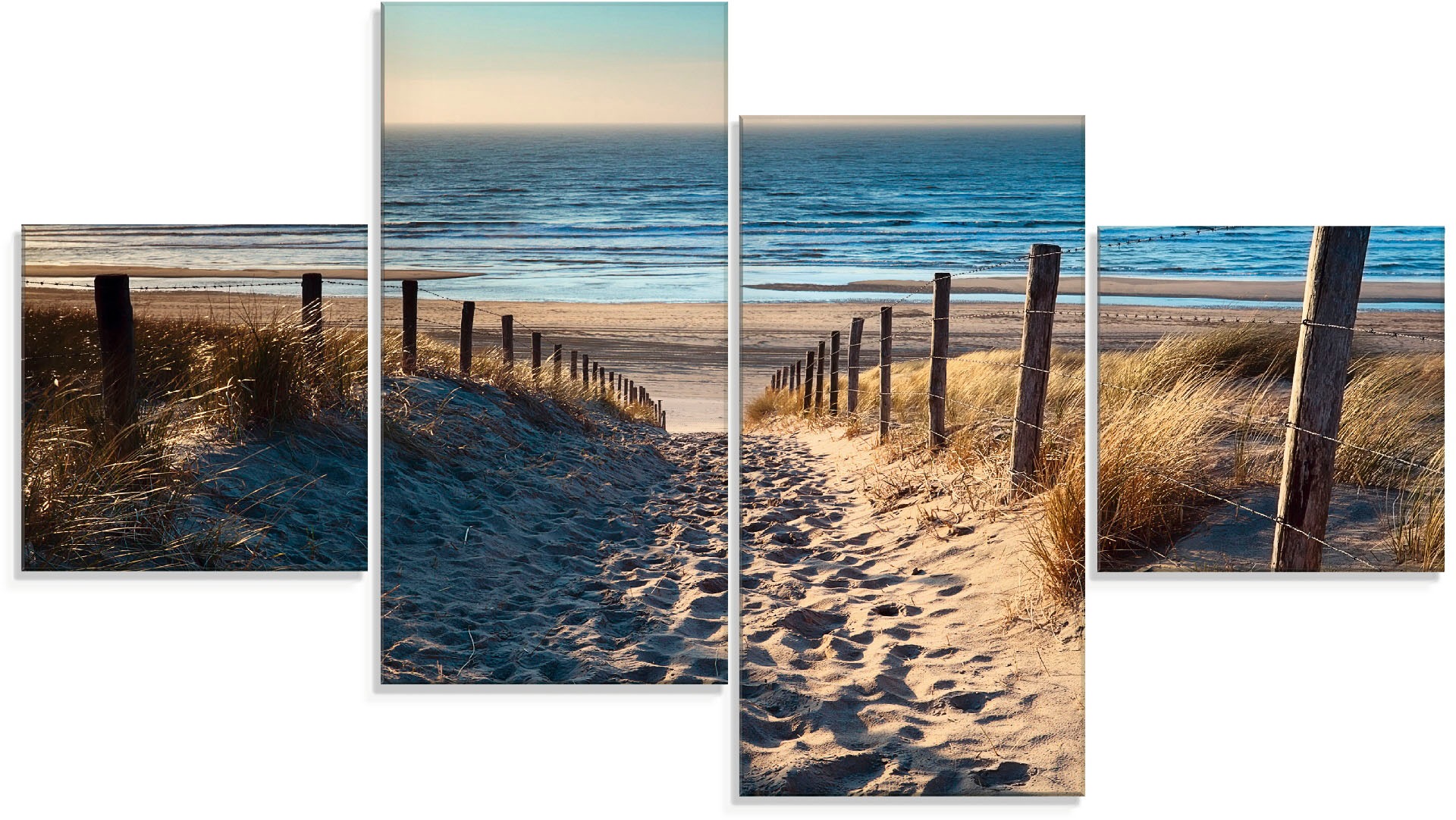 Image of Artland Glasbild »Weg zum Nordseestrand Sonnenuntergang«, Strand, (4 St.) bei Ackermann Versand Schweiz