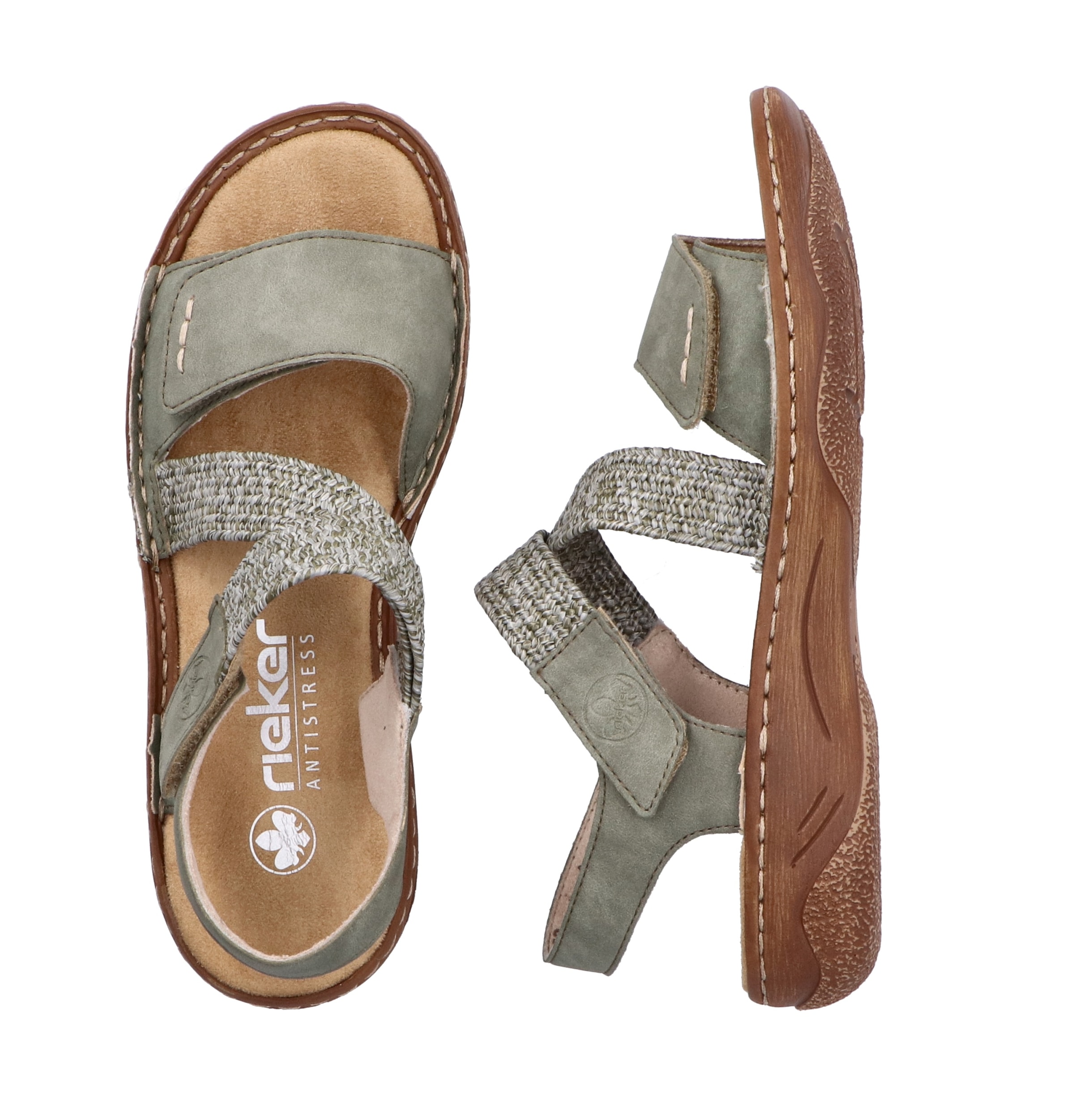 Rieker Sandale  Sommerschuh, Riemchensandale, Sandalette mit Klettverschlüsse