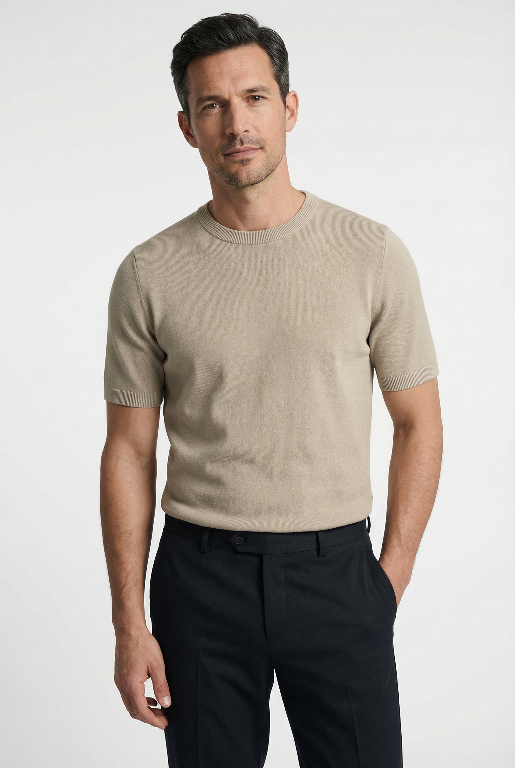 Image of OLYMP T-Shirt Rundhals, Strick, normale Passform
