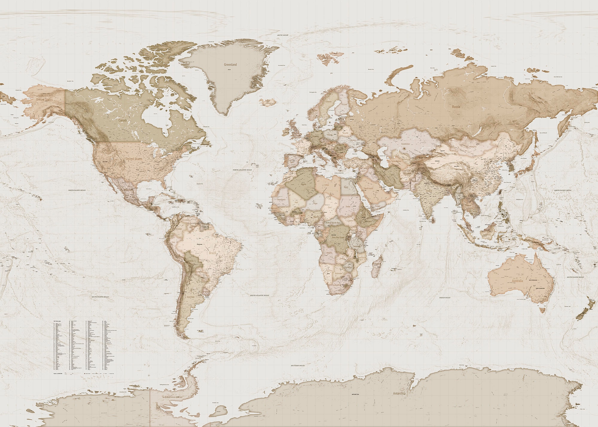 Image of Komar Vliestapete "Digitaldruck Vlies - Earth Map - Grösse 350 x 250 cm" bedruckt glatt Wohnzimmer, Schlafzimmer