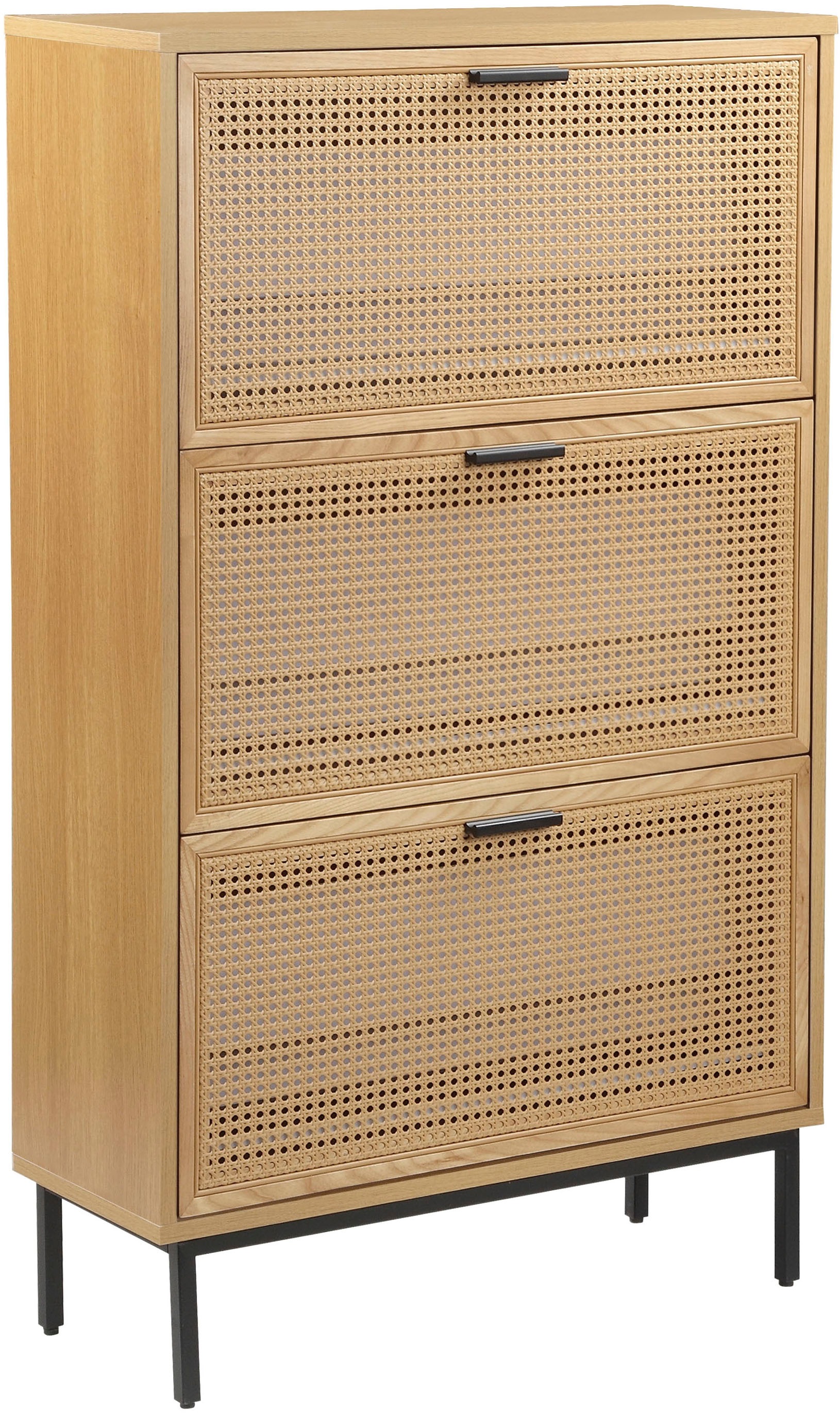 Image of GOODproduct Schuhschrank "Feines" aus massiver Esche, Metallgestell mit Pulverbeschichtung, Breite 80 cm