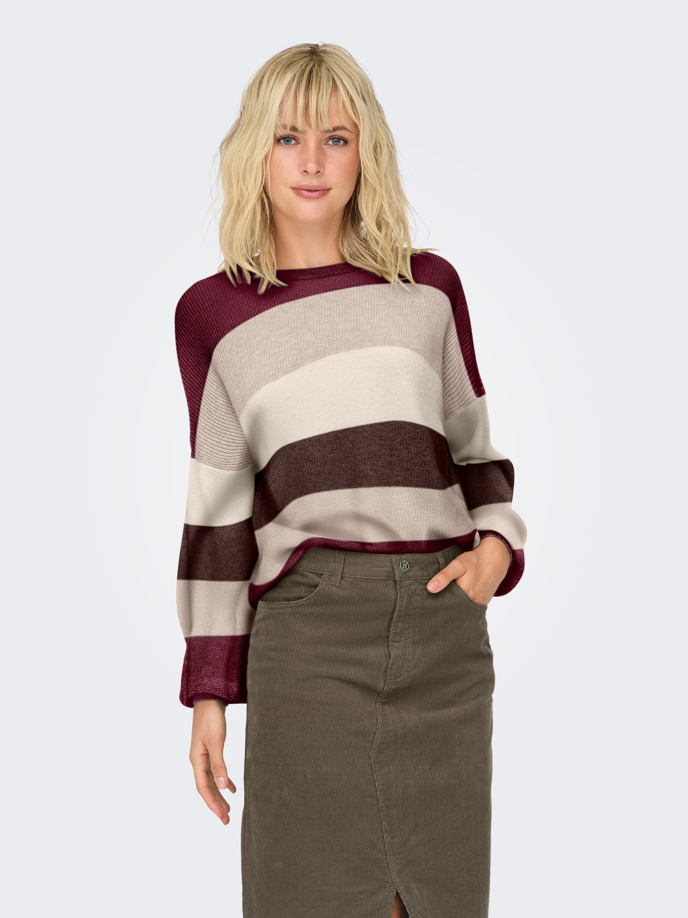 ONLY Strickpullover »ONLATIA L/S STRIPE PULLOVER KNT NOOS«