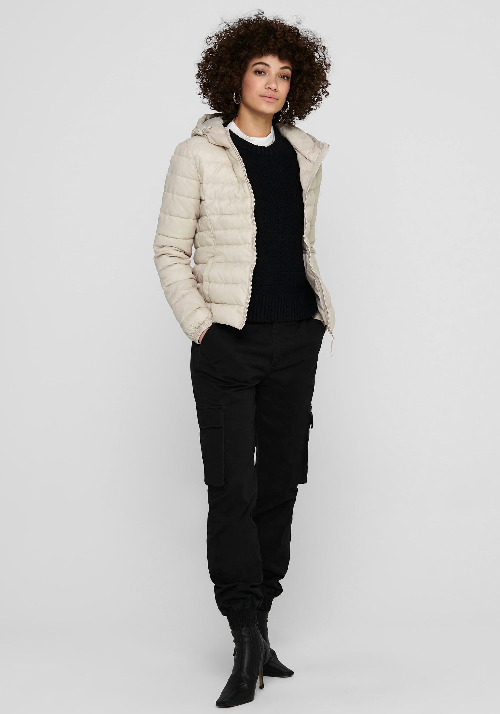 ONLY Steppjacke »ONLTAHOE HOOD JACKET OTW NOOS«, mit Kapuze, in modisch kurzer Form