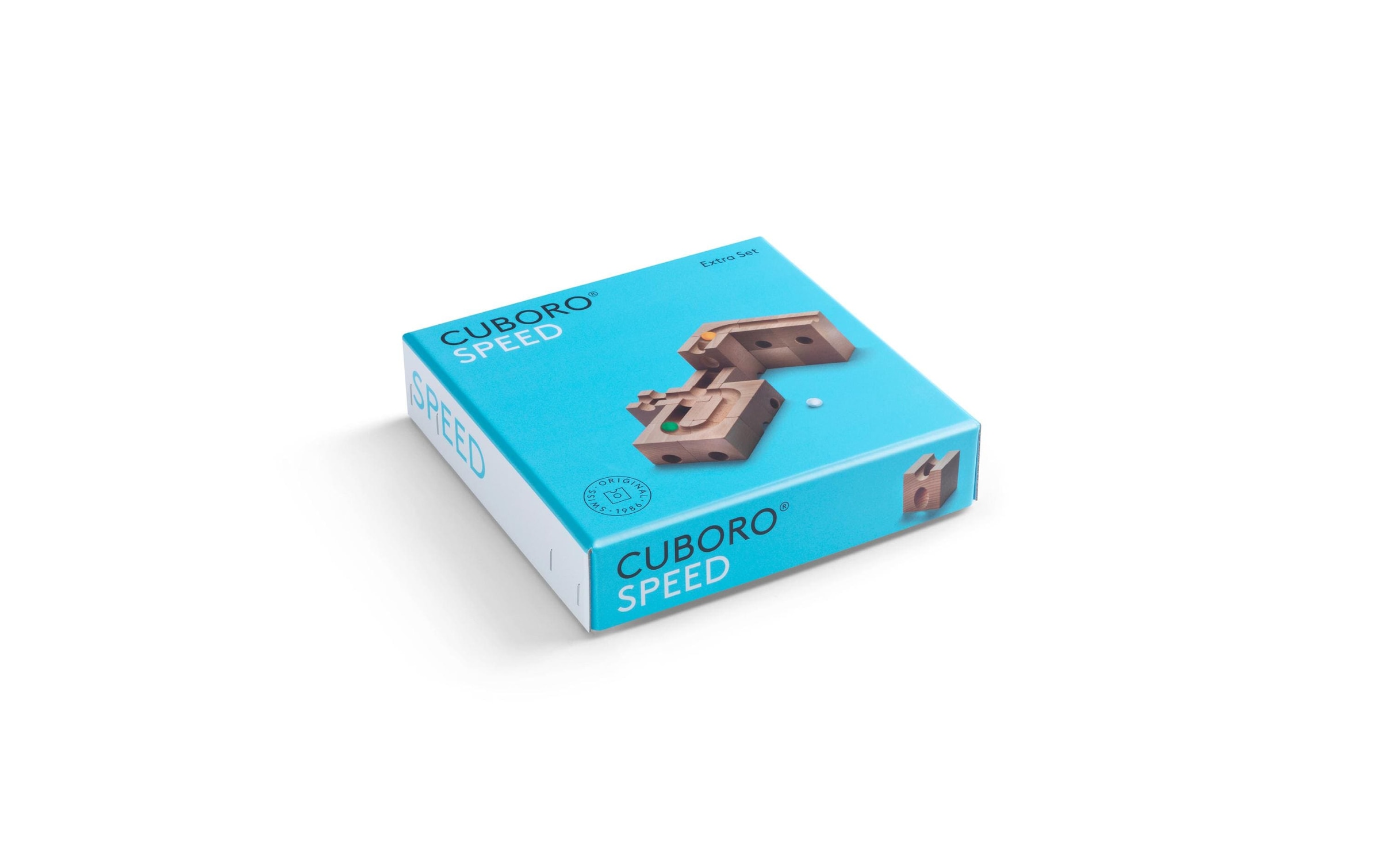   Piste de billes »Cuboro Zubehör Speed Das Extra Set für schnellere Bahnen« Nachhaltiges Spielzeug aus naturbelassenem Schweizer Buchenholz