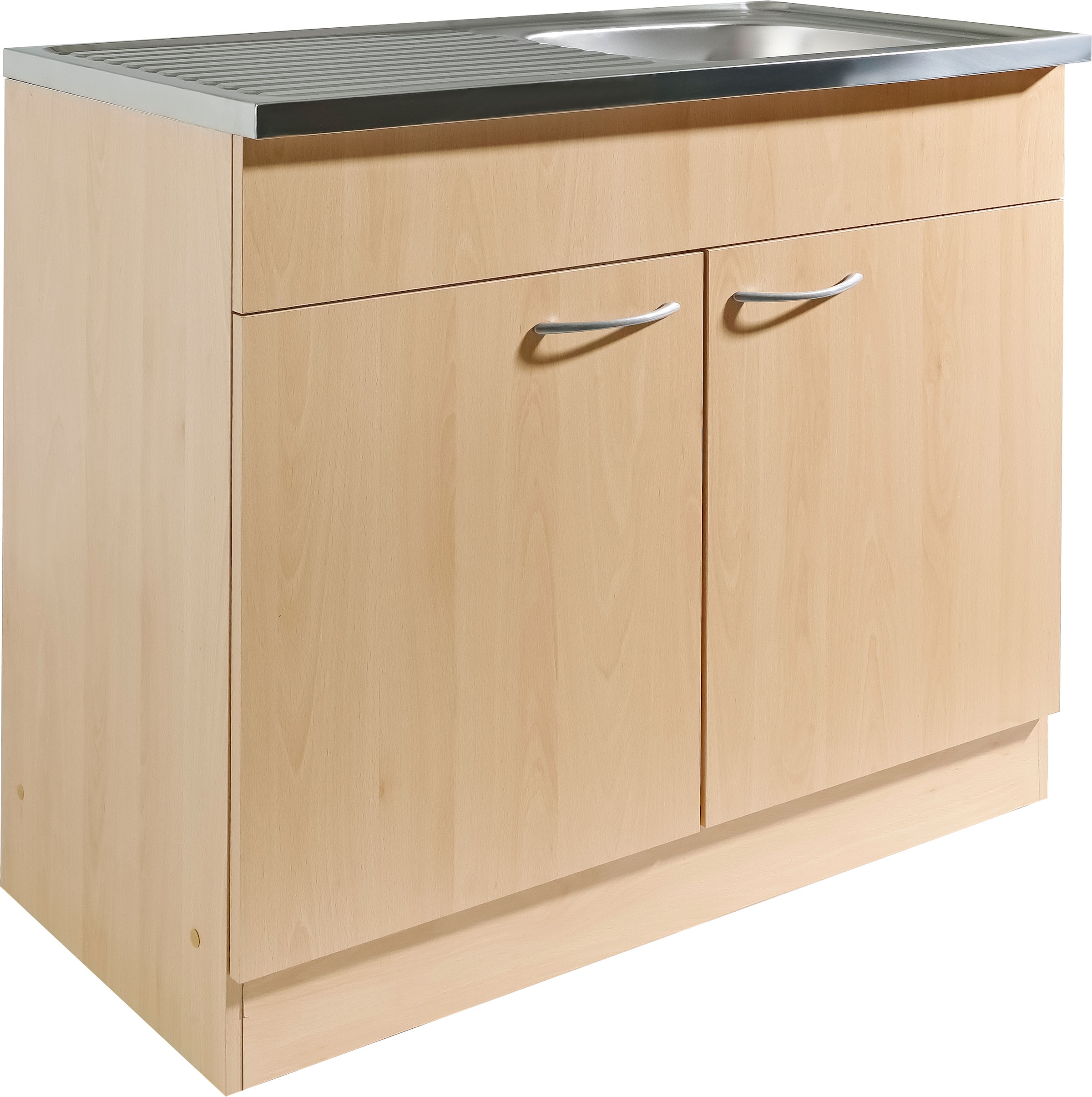 Image of wiho Küchen Spülenschrank "Kiel" 100 cm breit, 50 cm tief, mit Auflagebecken