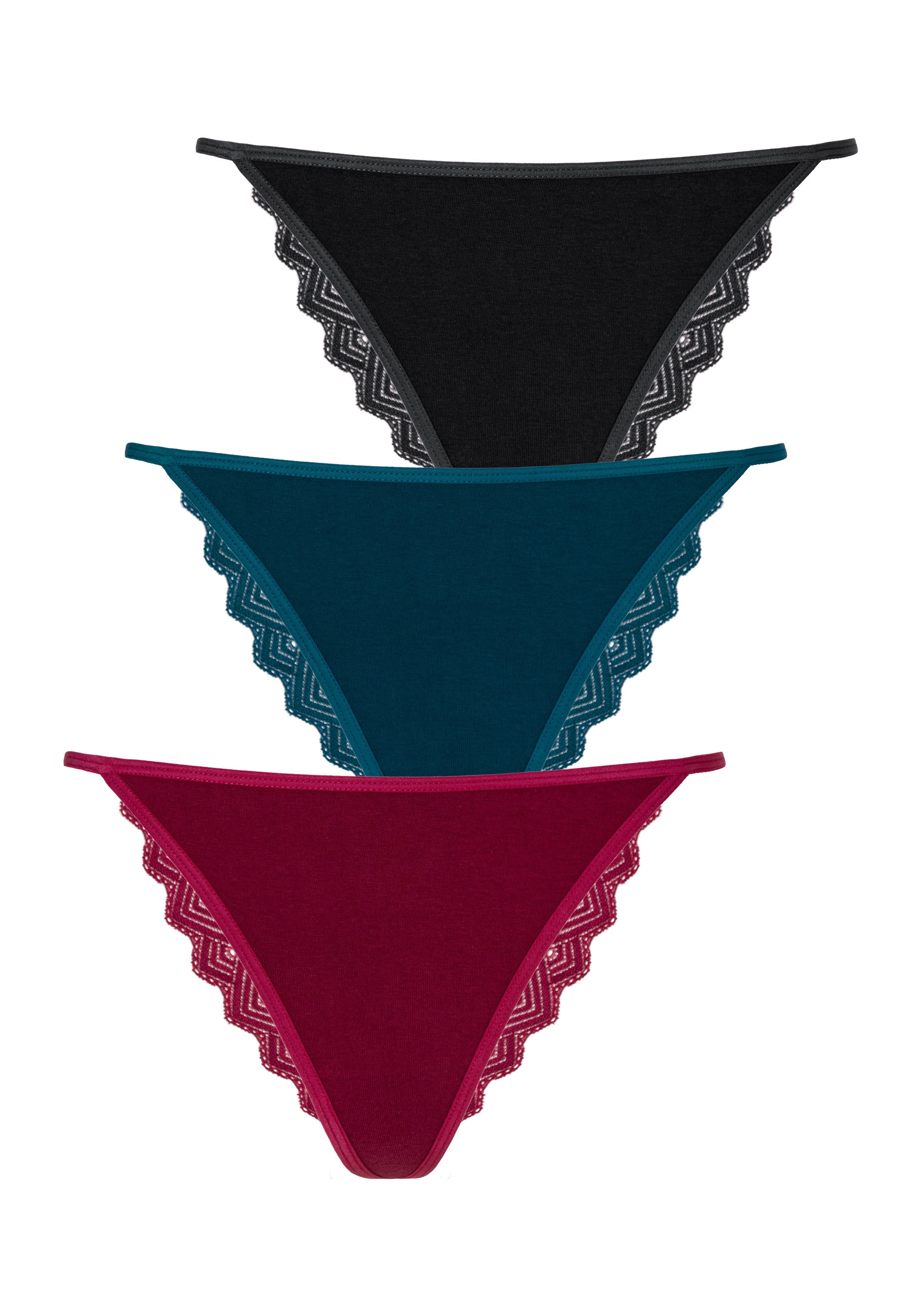 Image of LASCANA Brasilslip, (Packung, 3 St., 3er-Pack), mit grafischer Spitze hinten bei Ackermann Versand Schweiz