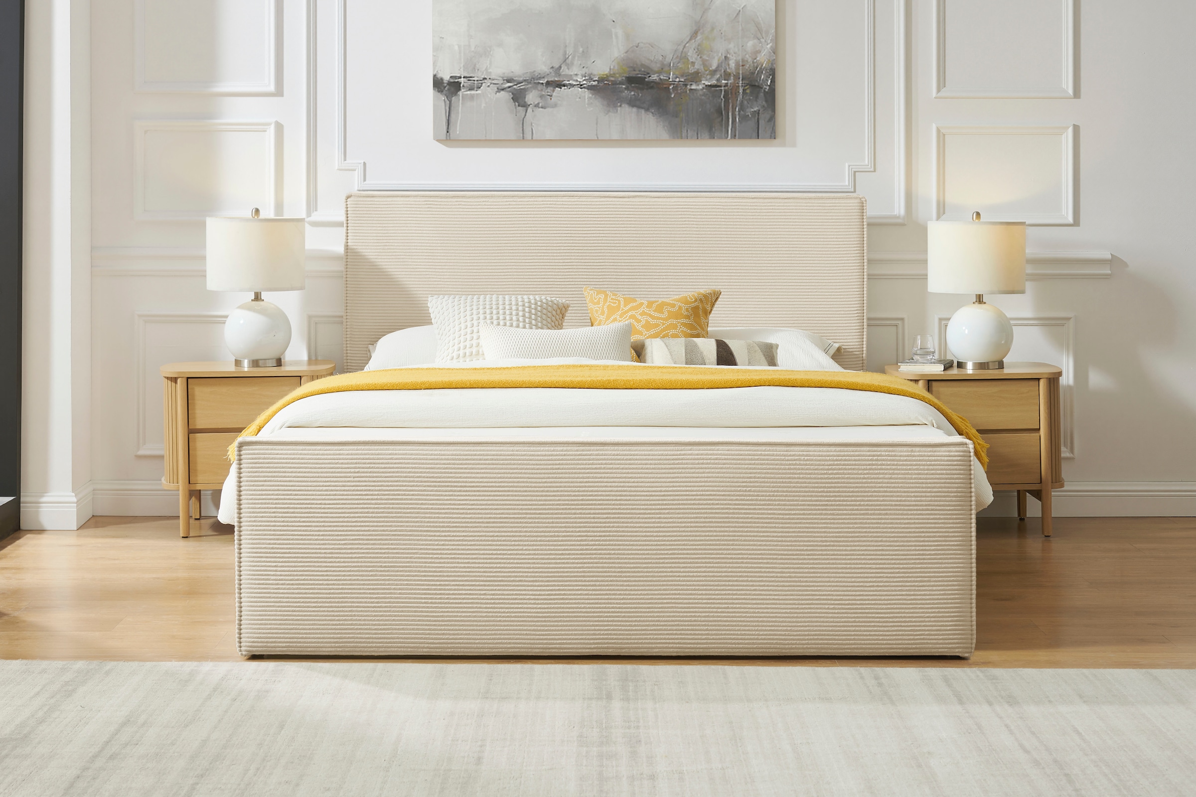 GOODproduct Boxbett »Henno inkl. Bettkasten und Topper, Liegefläche 180x200cm« erhältlich in hochwertigem Cord-Stoff und der Grösse 180x200 cm