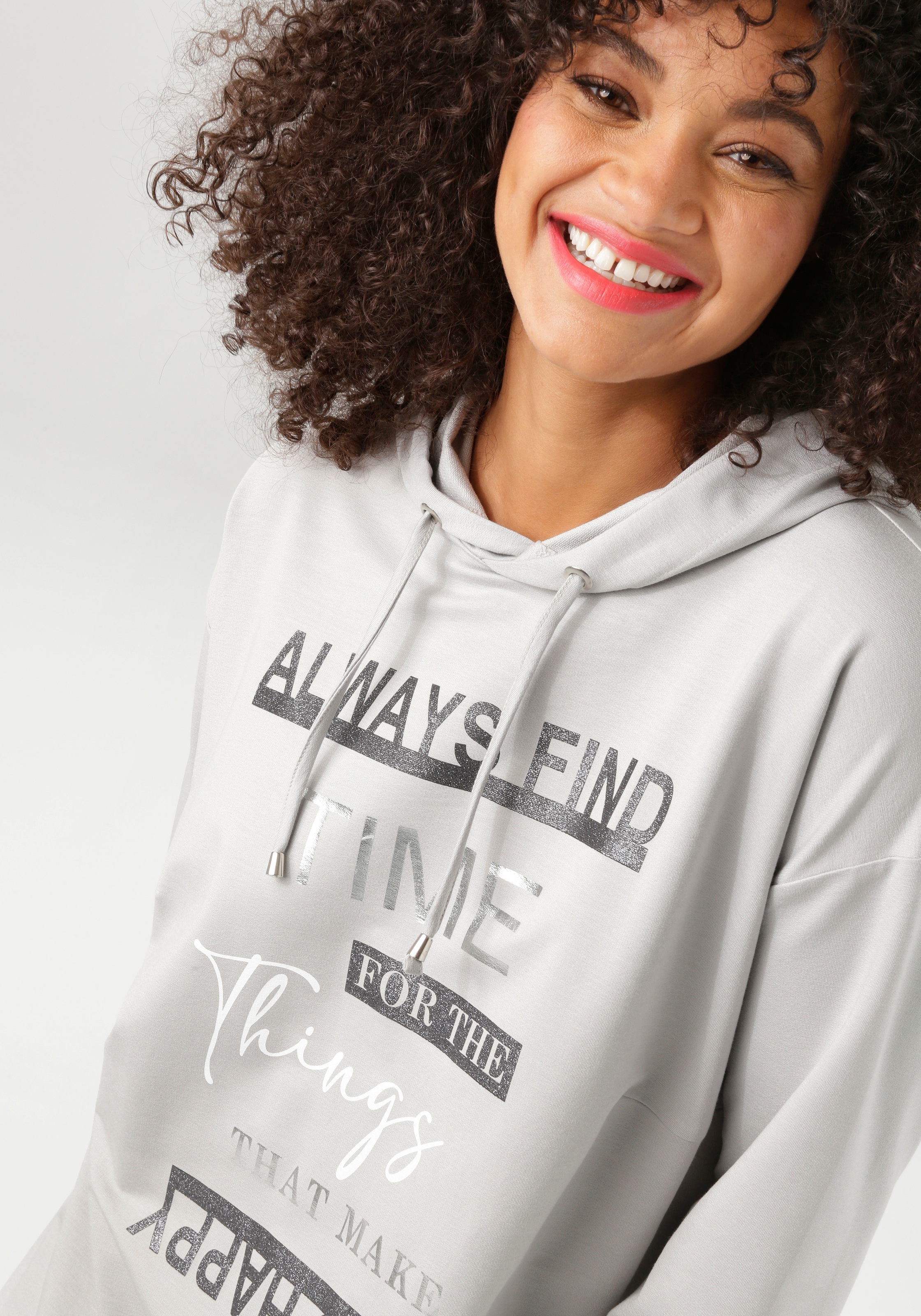Aniston PLUS Kapuzensweatshirt, super bequeme Sweat-Qualität - NEUE KOLLEKTION