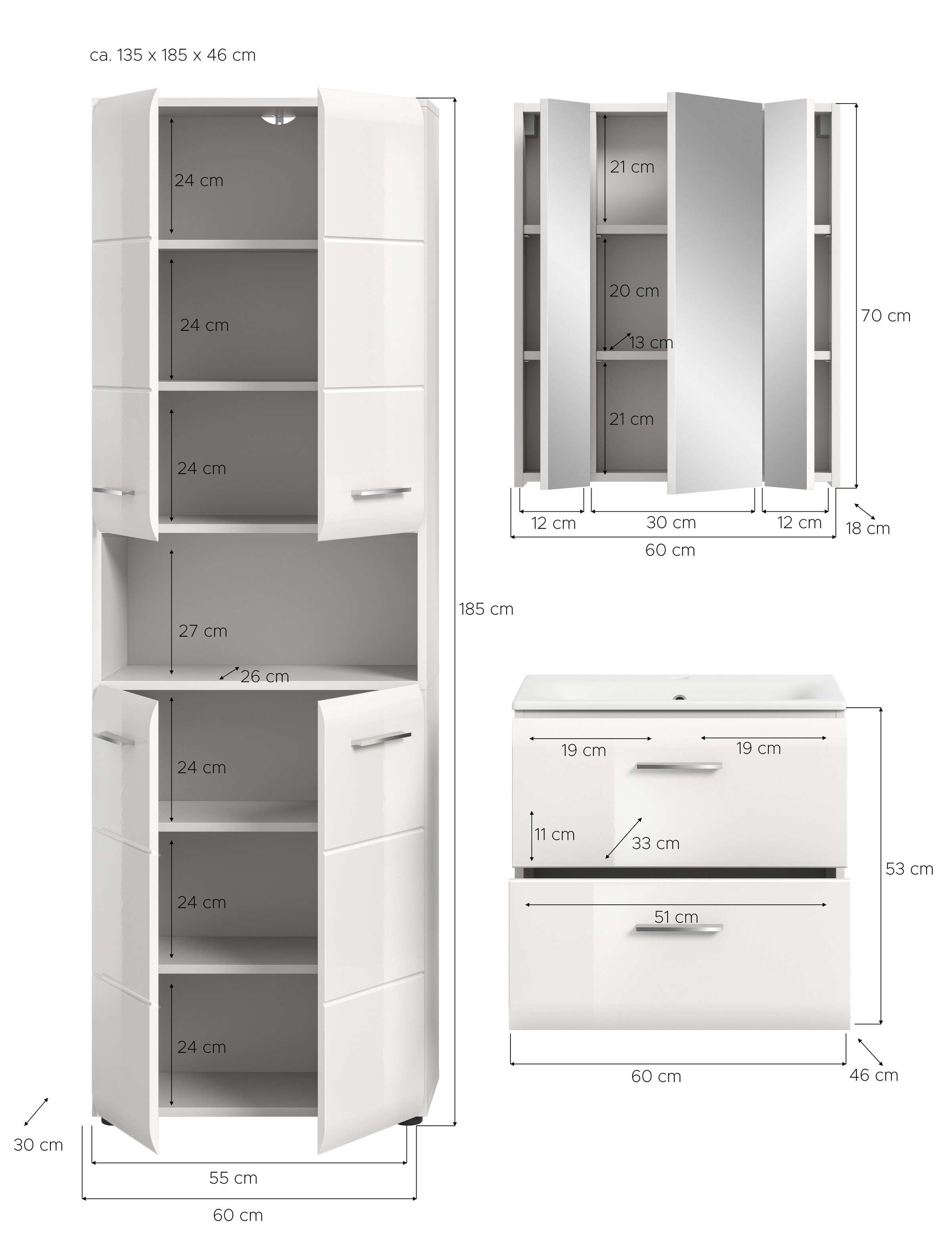 INOSIGN Ensemble de salle de bains Set, 4 cuis tlg.