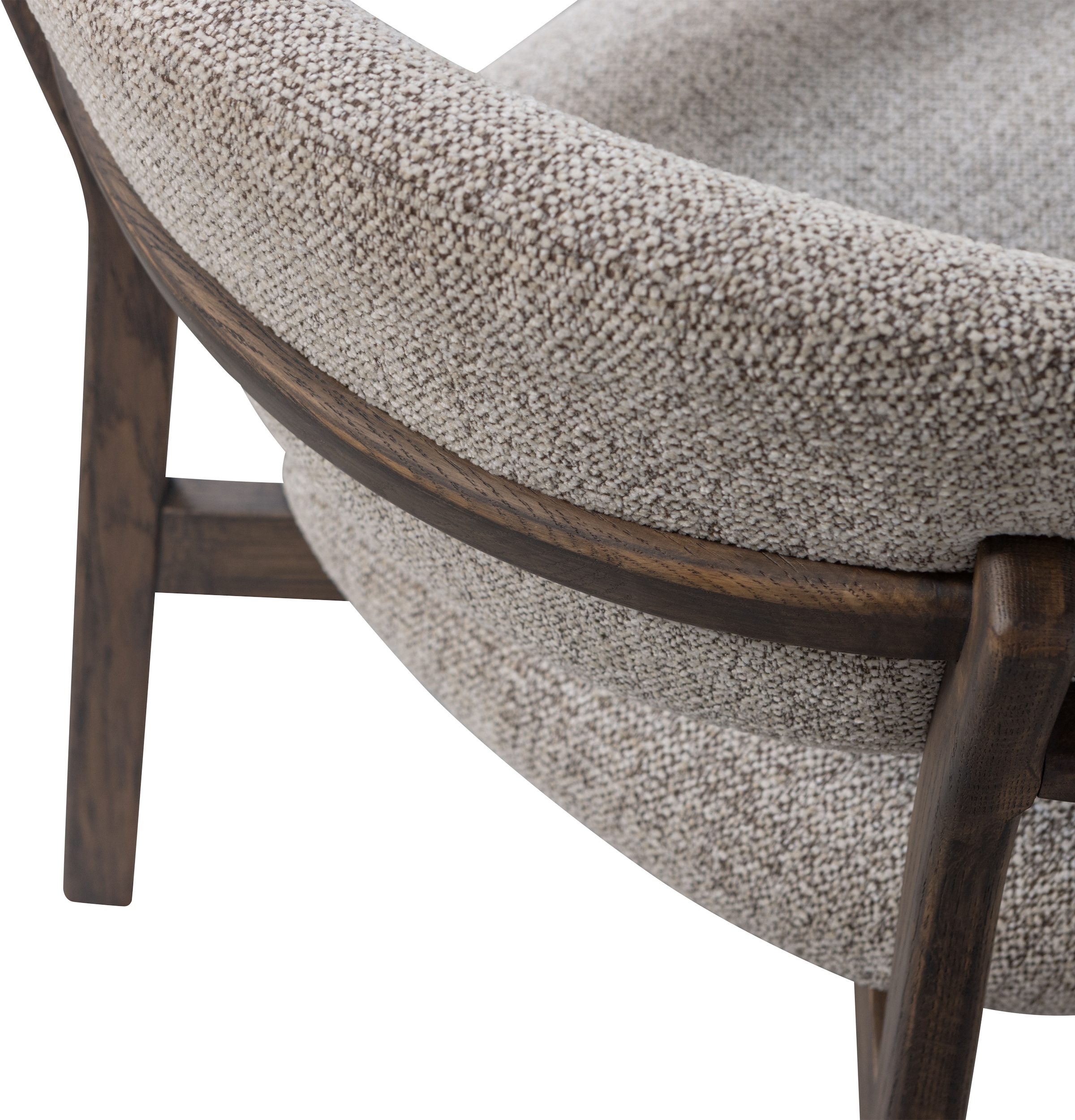 WOOOD Loungesessel »Udar mit More-Melange-Bezug und Eichenholzgestell, B68 x T75 x H76 cm« Sehr hohe Verschleissfestigkeit, Tragkraft 120 kg, mittlere Sitzhöhe