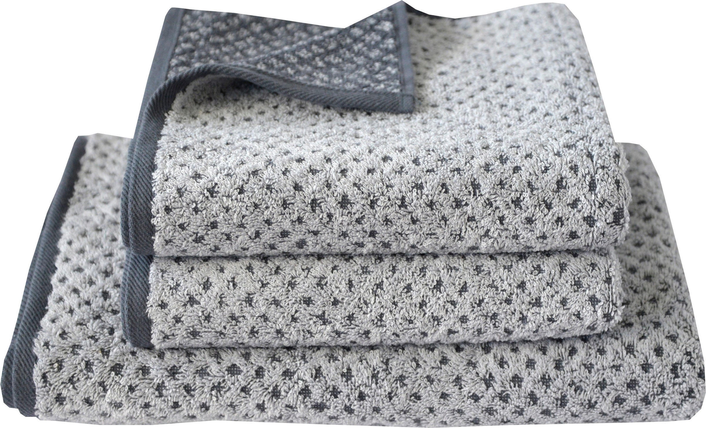 Image of Dyckhoff Handtuch Set "Golden Shades Rhombus" 3 Stk. Walkfrottier 2 Handtücher (50x100 cm), 1 Badetuch (70x140 cm)