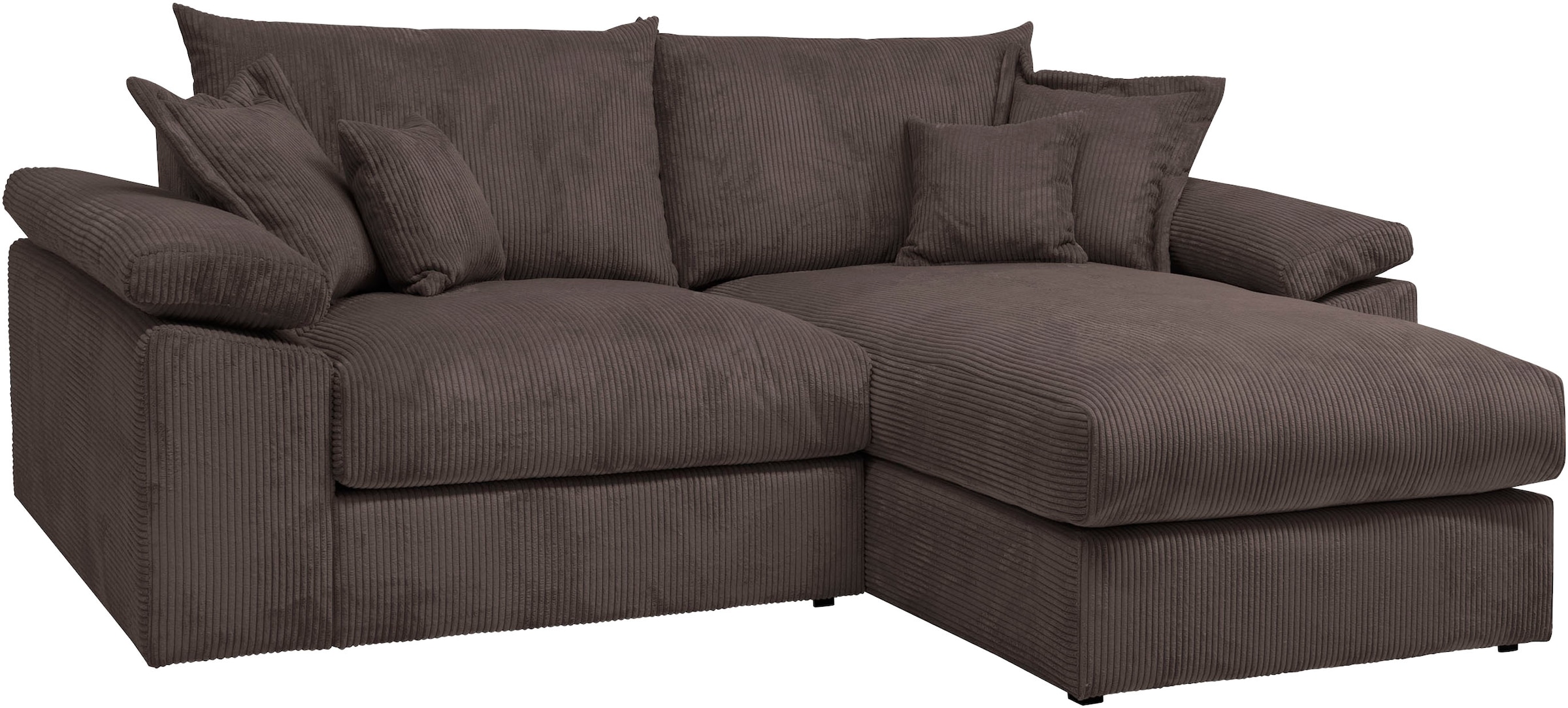 Home affaire Ecksofa »Soft&Cosy XL L-Form, B: 246 cm - OTTO. Verlässliche Qualität.« Mega-Sofa, Cord oder Chenille-Struktur, mit Federkern & 4 Zierkissen