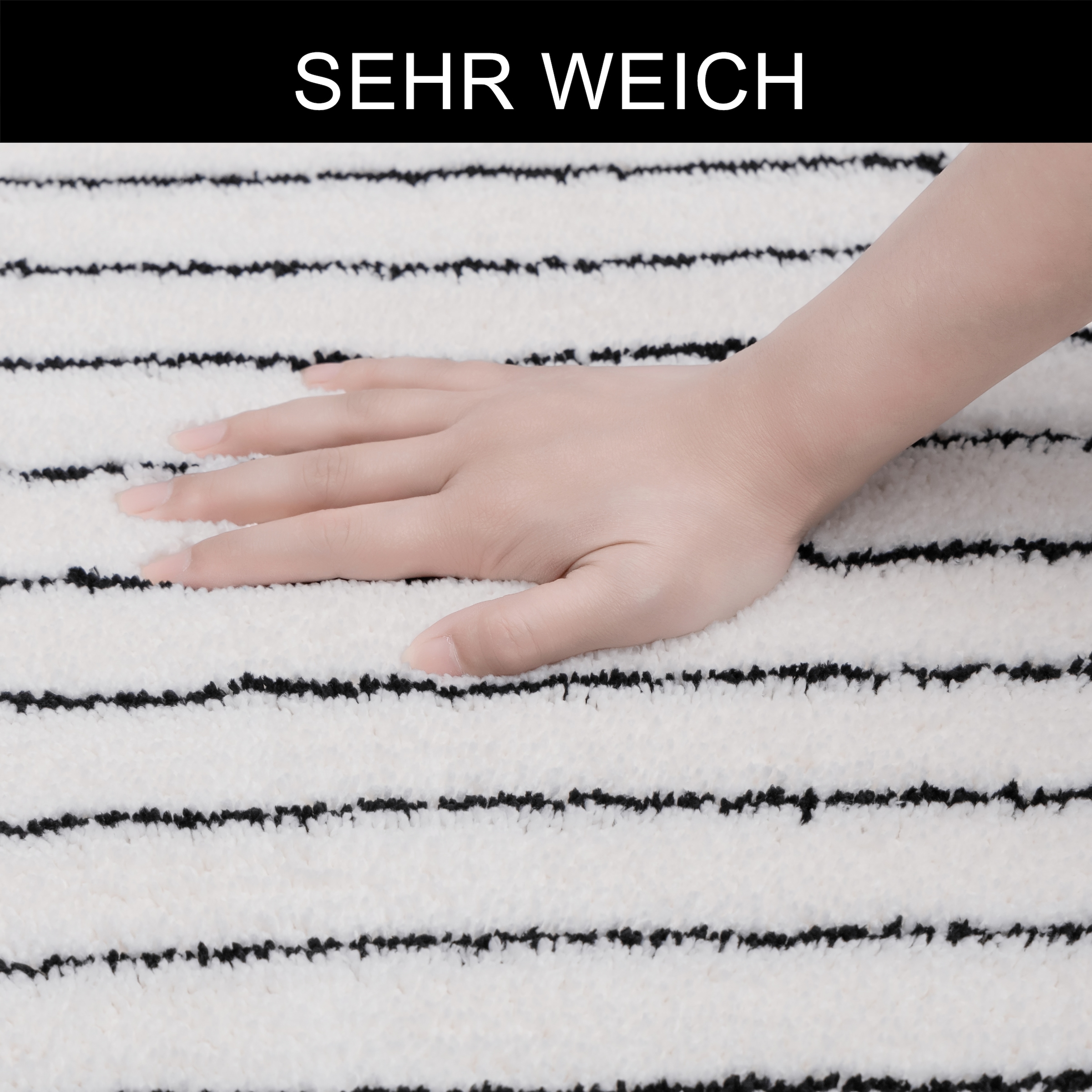 LeGer Home by Lena Gercke Tapis de bain »Tamsin, Badvorleger, Badezimmer Teppich, Duschvorleger« Höhe 10 mm revêtement antidérapant Séchage rapide | compatible chauffage au sol rayures, moderne