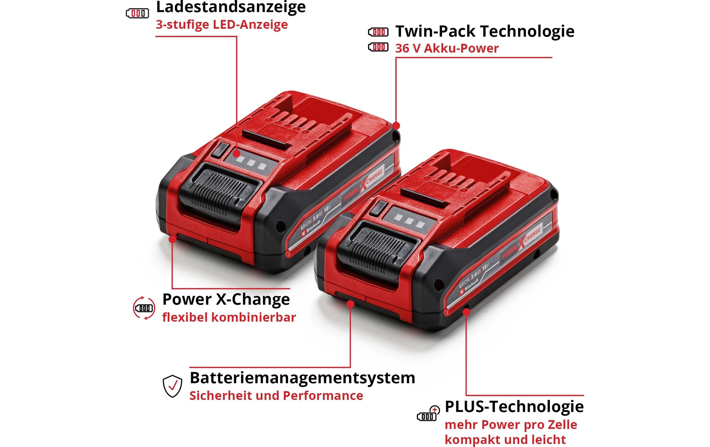 Einhell Akku »18 V 3Ah PXC Plus Twinpack«