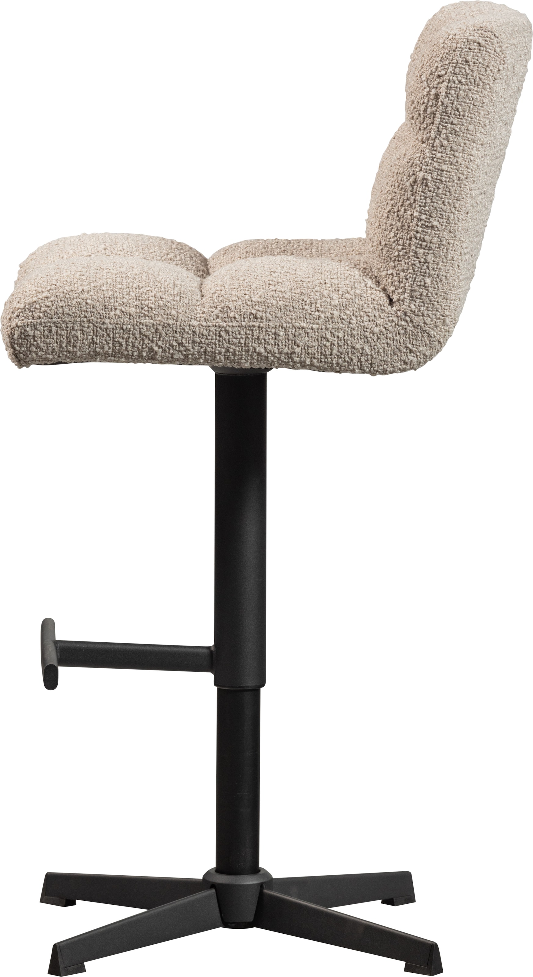 WOOOD Barhocker »Vinny mit Bouclé-Bezug höhenverstellbar, B 44 x T 58 x H 114 cm« Set, 2 Stk. tlg. Sitzhöhe von 60 bis 80 cm, Tragkraft 100 kg, Drehmechanismus
