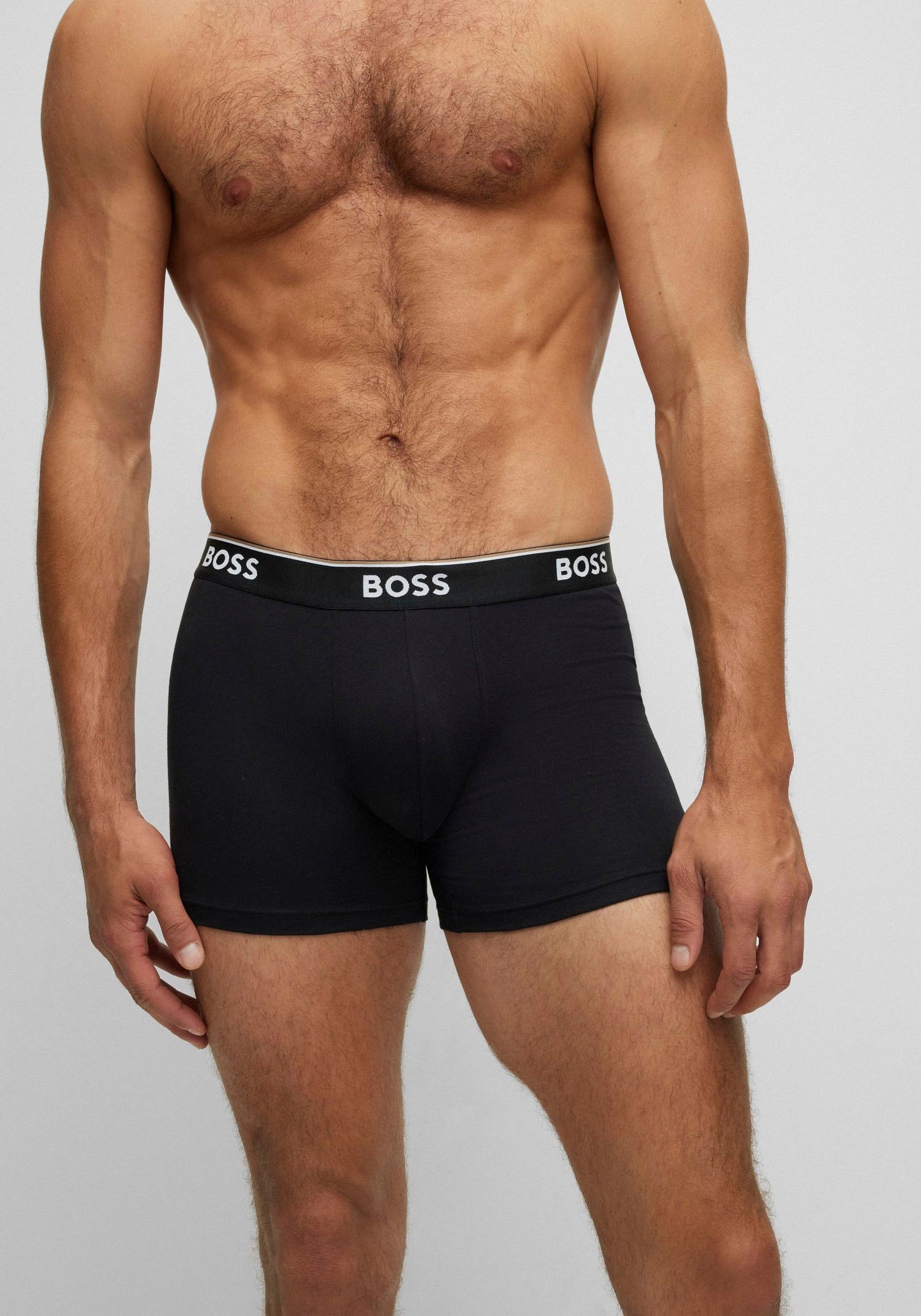BOSS Langer Boxer »Brief 3 PACK«, mit farblich passendem Webbund