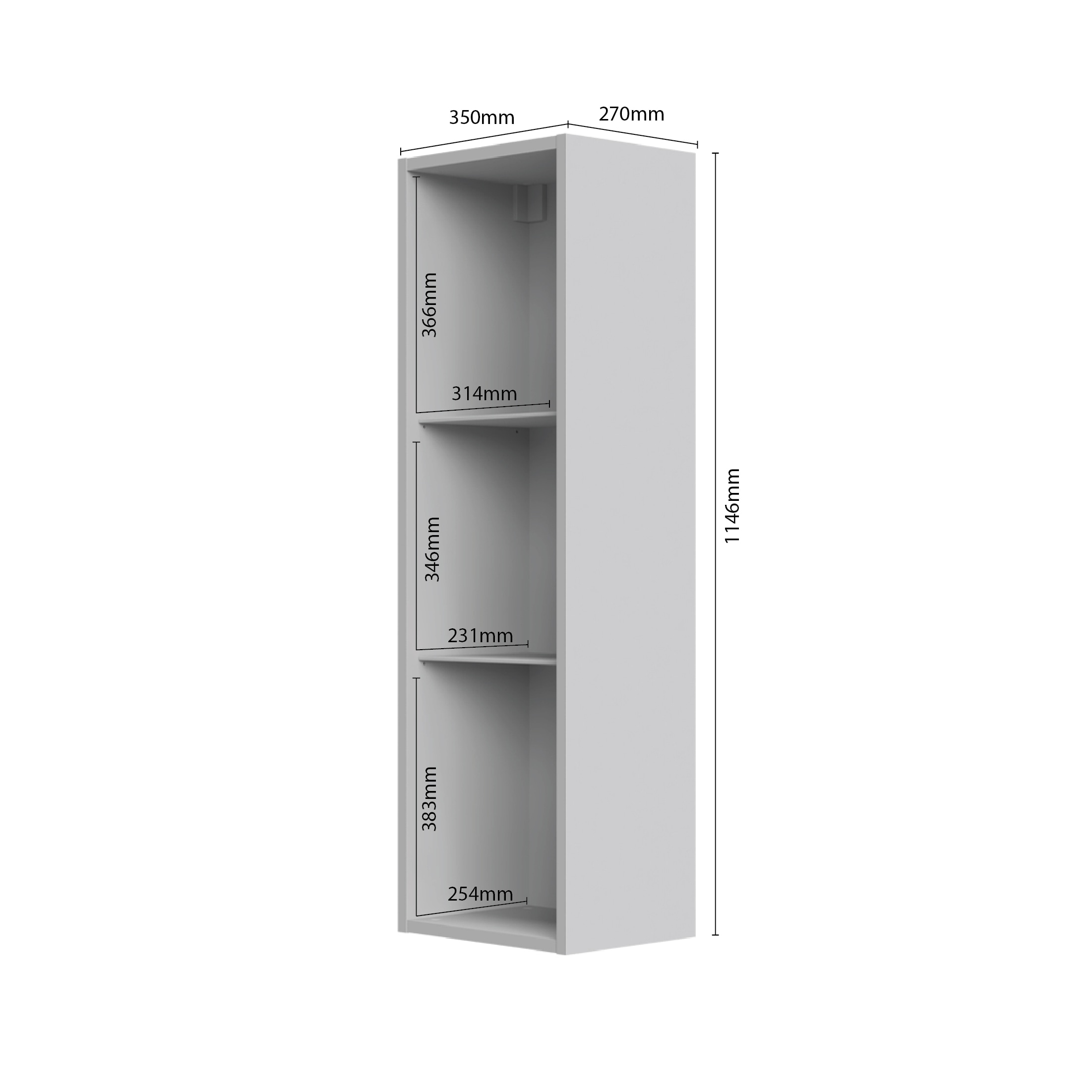GOODproduct Hängevitrine »Gala« (H/B/T): 115/35/30cm,  UV lackiert, kratzfest, hochglänzend, mit Beleuchtung