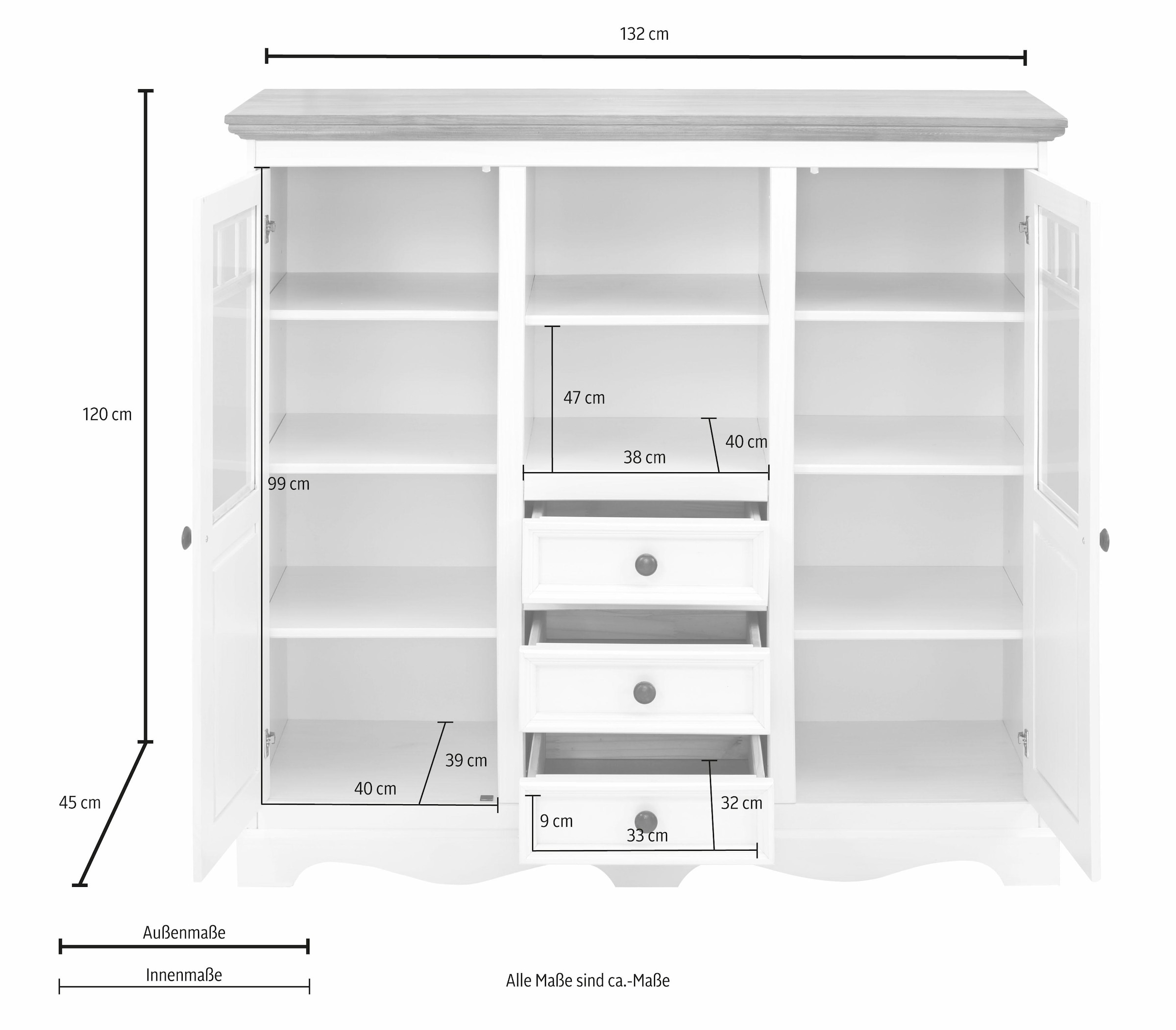 Home affaire Highboard »Melissa«, Breite cm 132 günstig kaufen