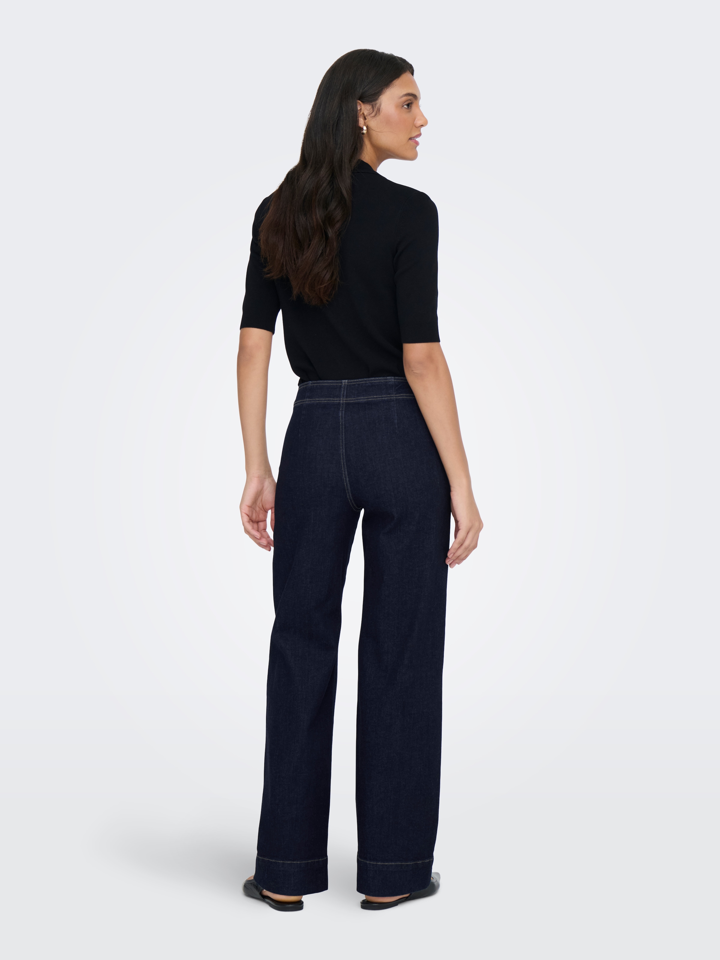 ONLY High-waist-Jeans »ONLMADISON HW WIDE BUCKLE DNM GUA411NOOS« Materialmix, wide fit