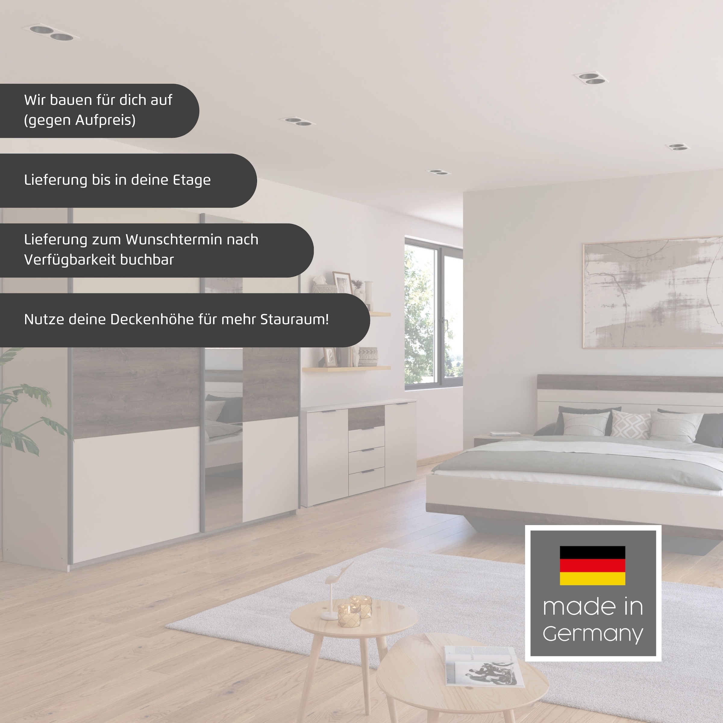 rauch Futonbett »Bett Doppelbett Holzbett SAJO« mit Farb-Absetzungen in komfortabler Sitzhöhe MADE IN GERMANY