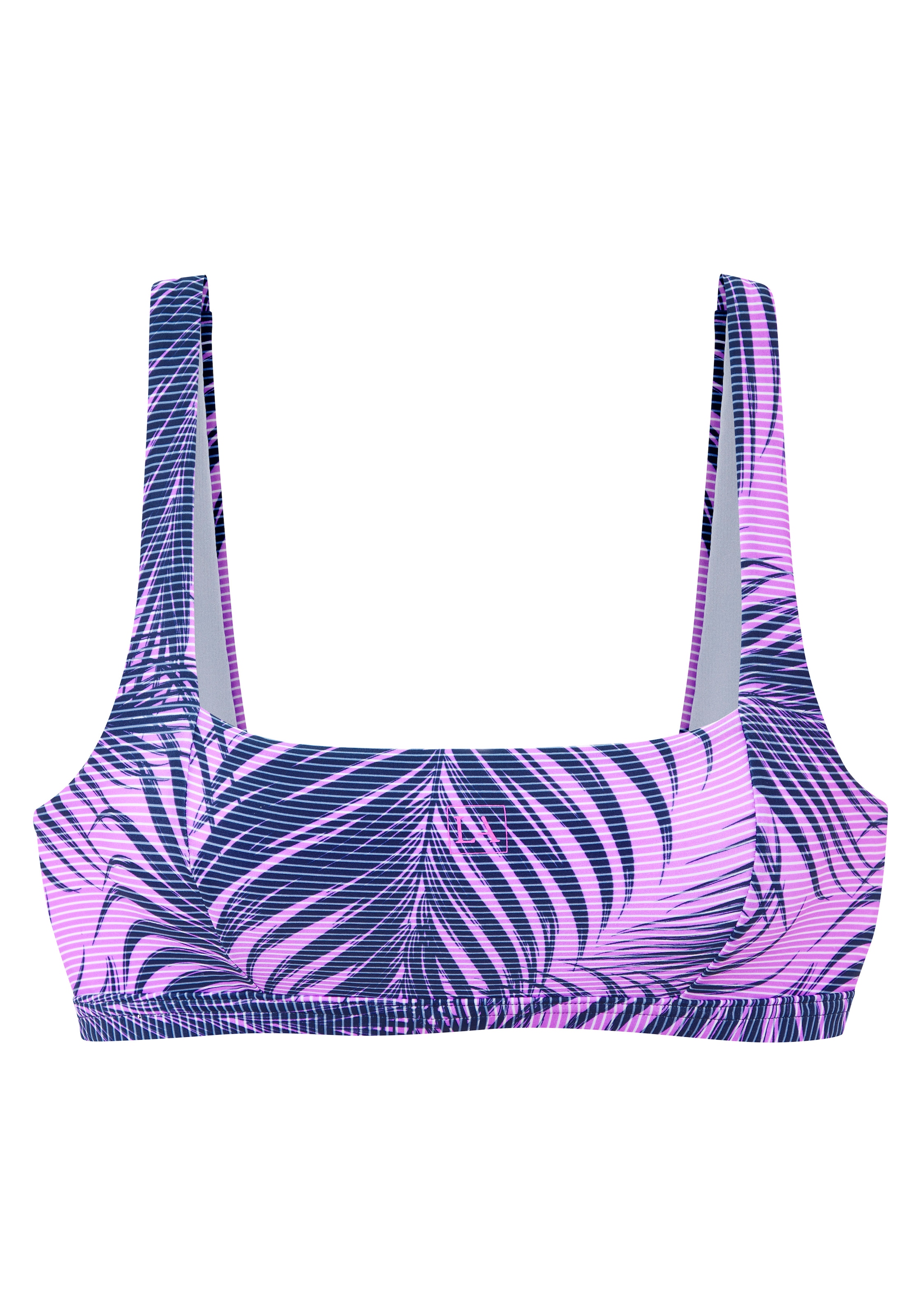 LASCANA ACTIVE Bustier-Bikini-Top »Coal« im Mustermix aus Palmen und Streifen