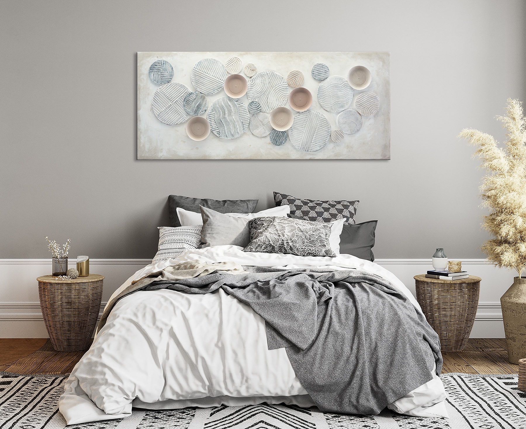 Bönninghoff Ölgemälde »handarbeit KREISE ABSTRAKT XXL 60x140 cm – Wandbild Kunst« Abstrakt | Abstrakte | Formen | Gemälde | Kunst 1 Stk. tlg. handgefertigt, jedes Bild ein Unikat