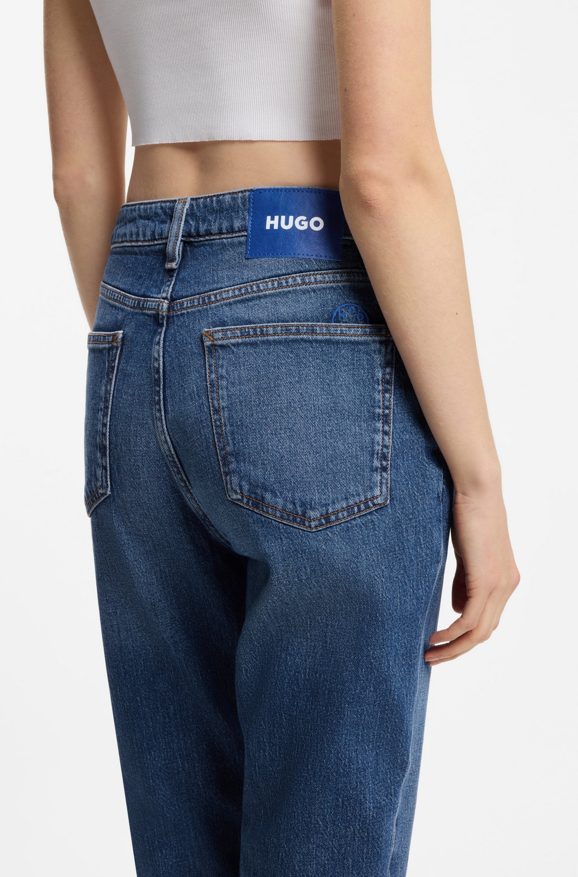HUGO Blue Jeans mom »Noe« Straight Fit Jeans mit hoher Leibhöhe