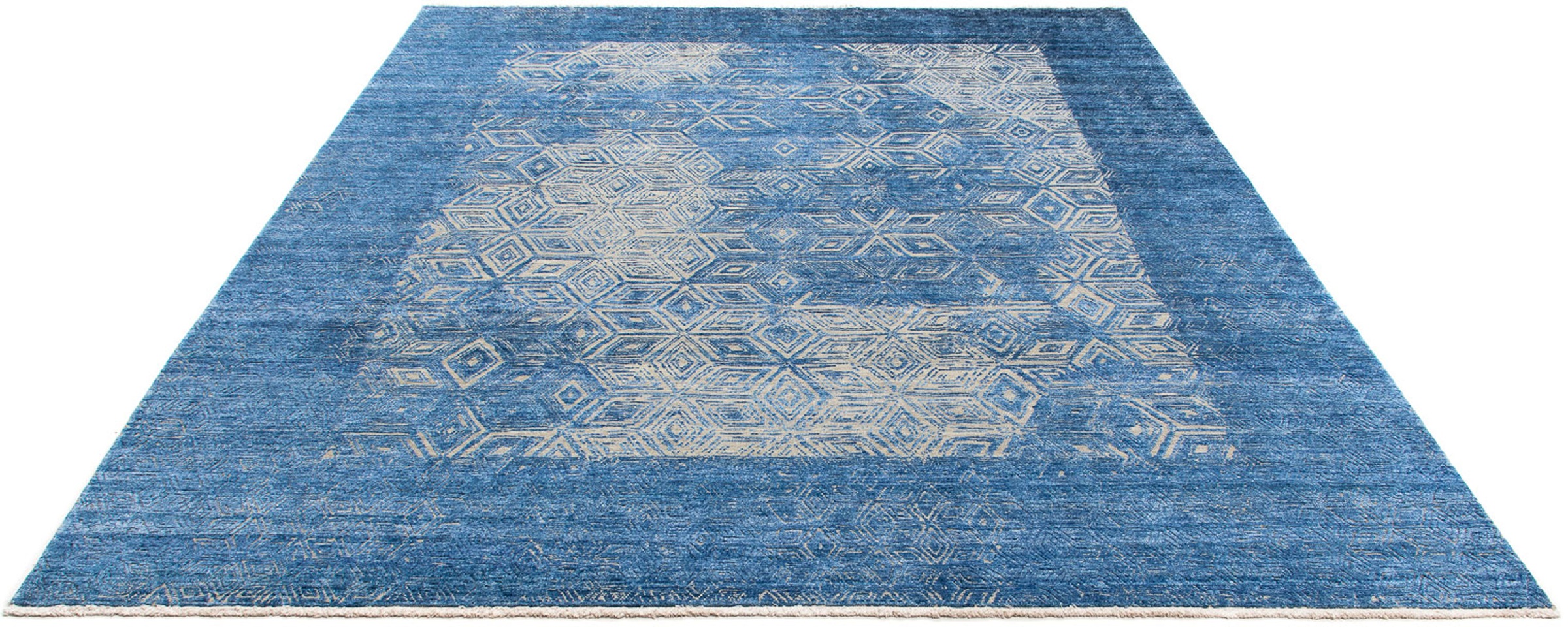 Image of morgenland Designteppich »Designer - 307 x 248 cm - blau«, rechteckig, 7 mm Höhe, Wohnzimmer, Handgeknüpft, Einzelstück mit Zertifikat bei Ackermann Versand Schweiz