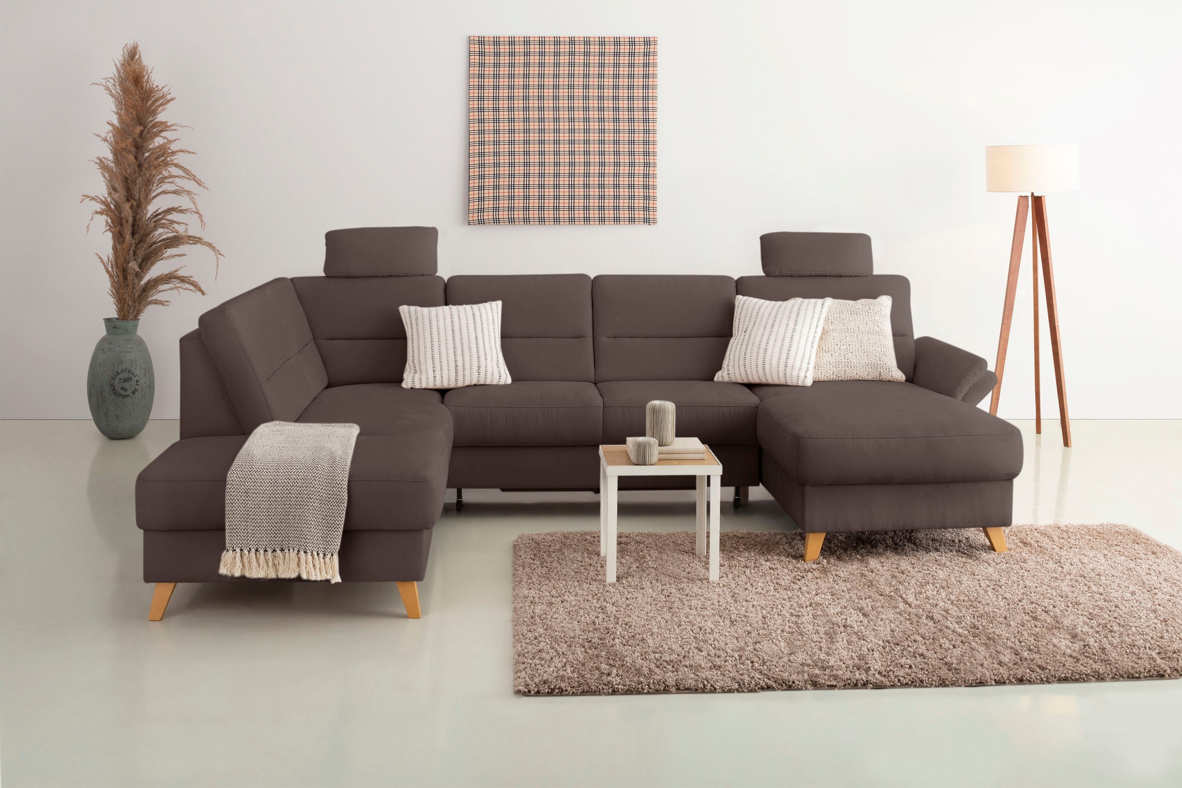 Image of GOODproduct Wohnlandschaft "Westerland U-Form" Federkern, wahlweise Schlaffunktion, Stauraum und Armlehn-Verstellung